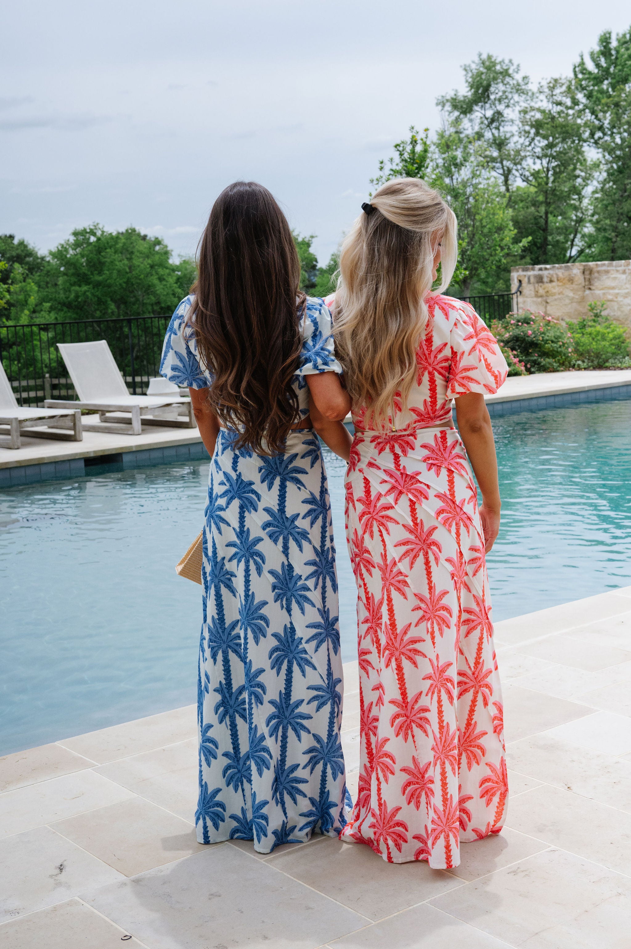 Palmer Maxi Skirt Set-Pink Palm