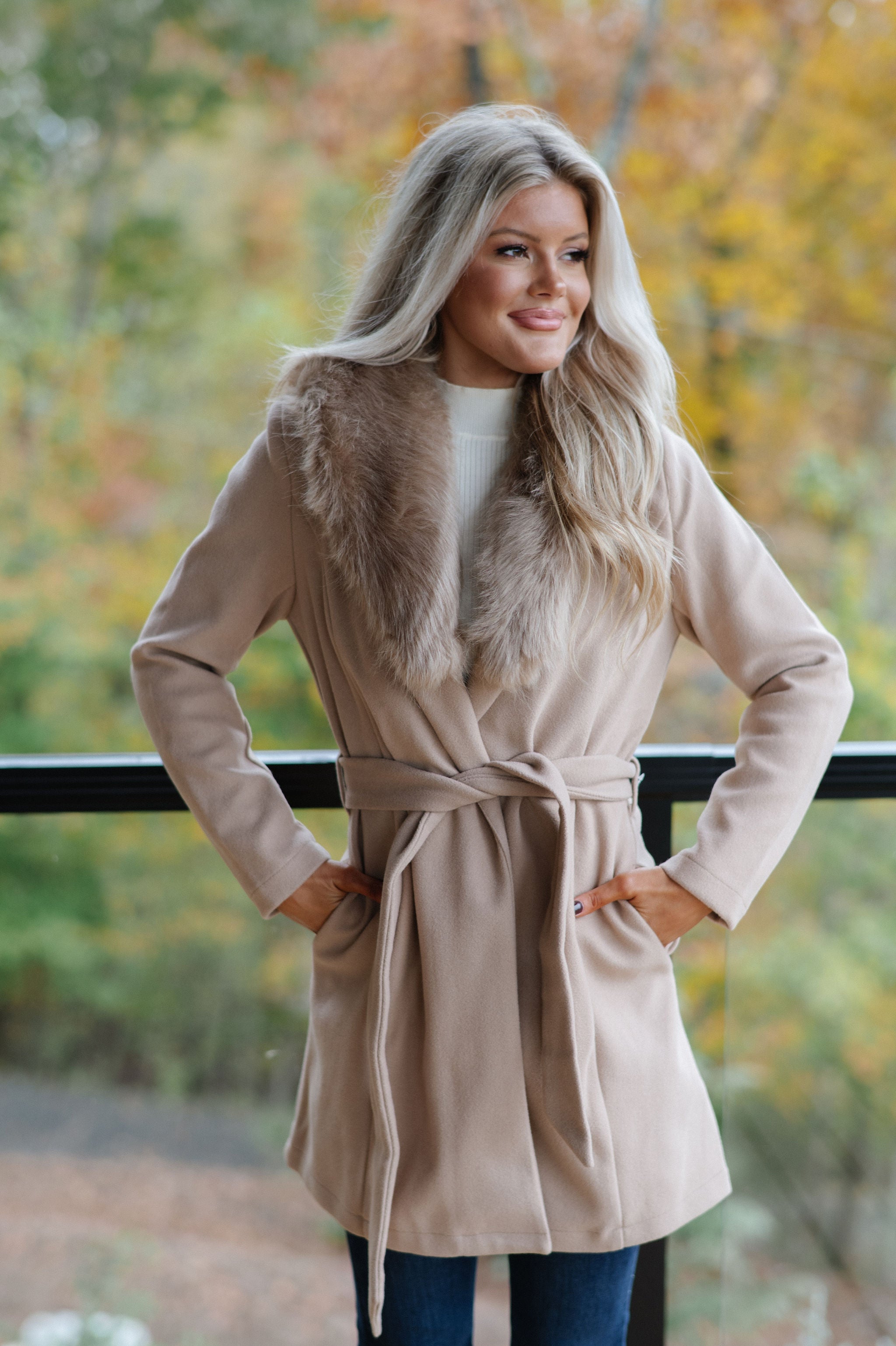 Isla Belted Coat-Taupe