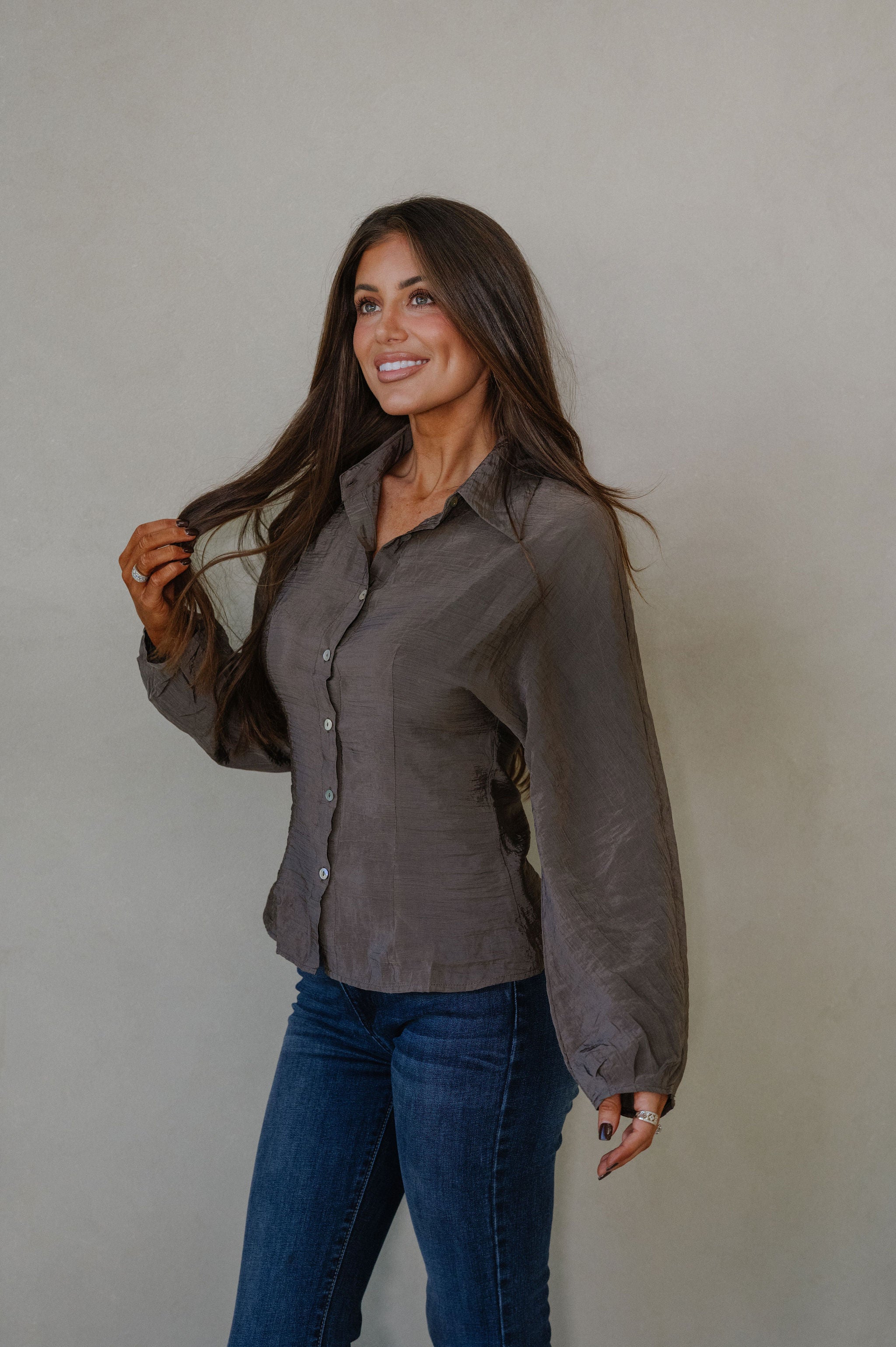 Rita Fitted Blouse-Mud