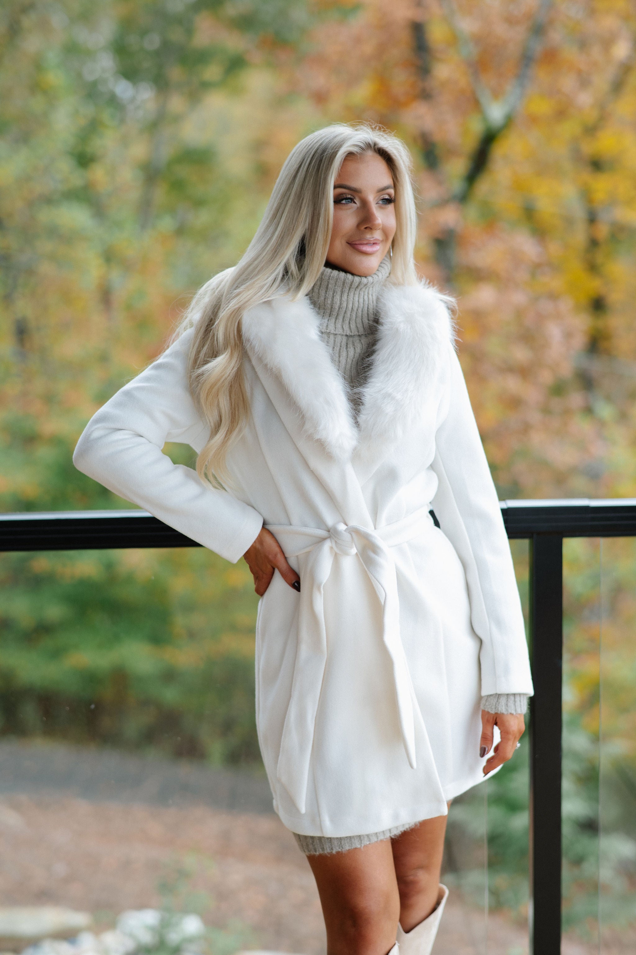 Isla Belted Coat-Ivory