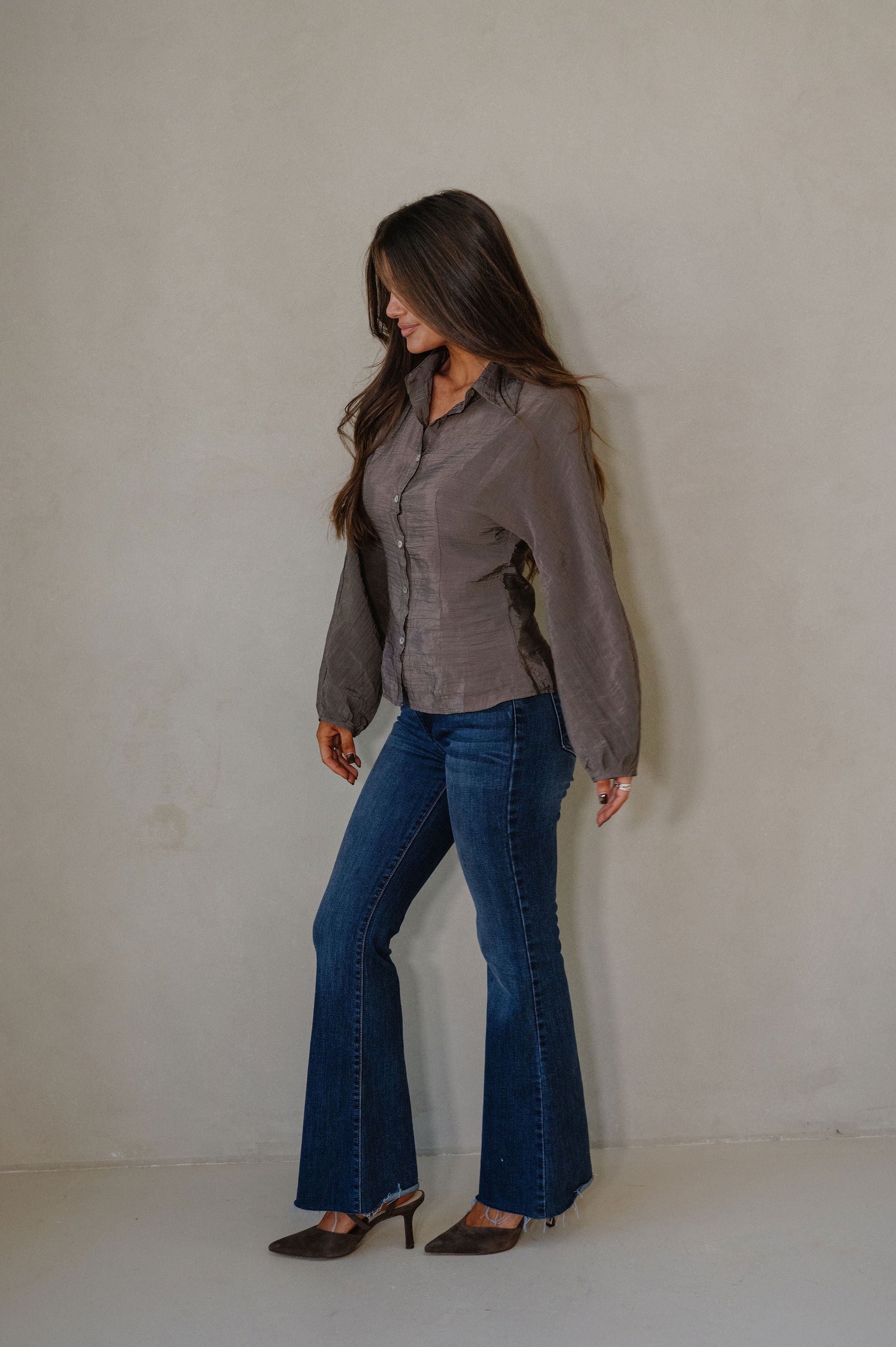 Rita Fitted Blouse-Mud