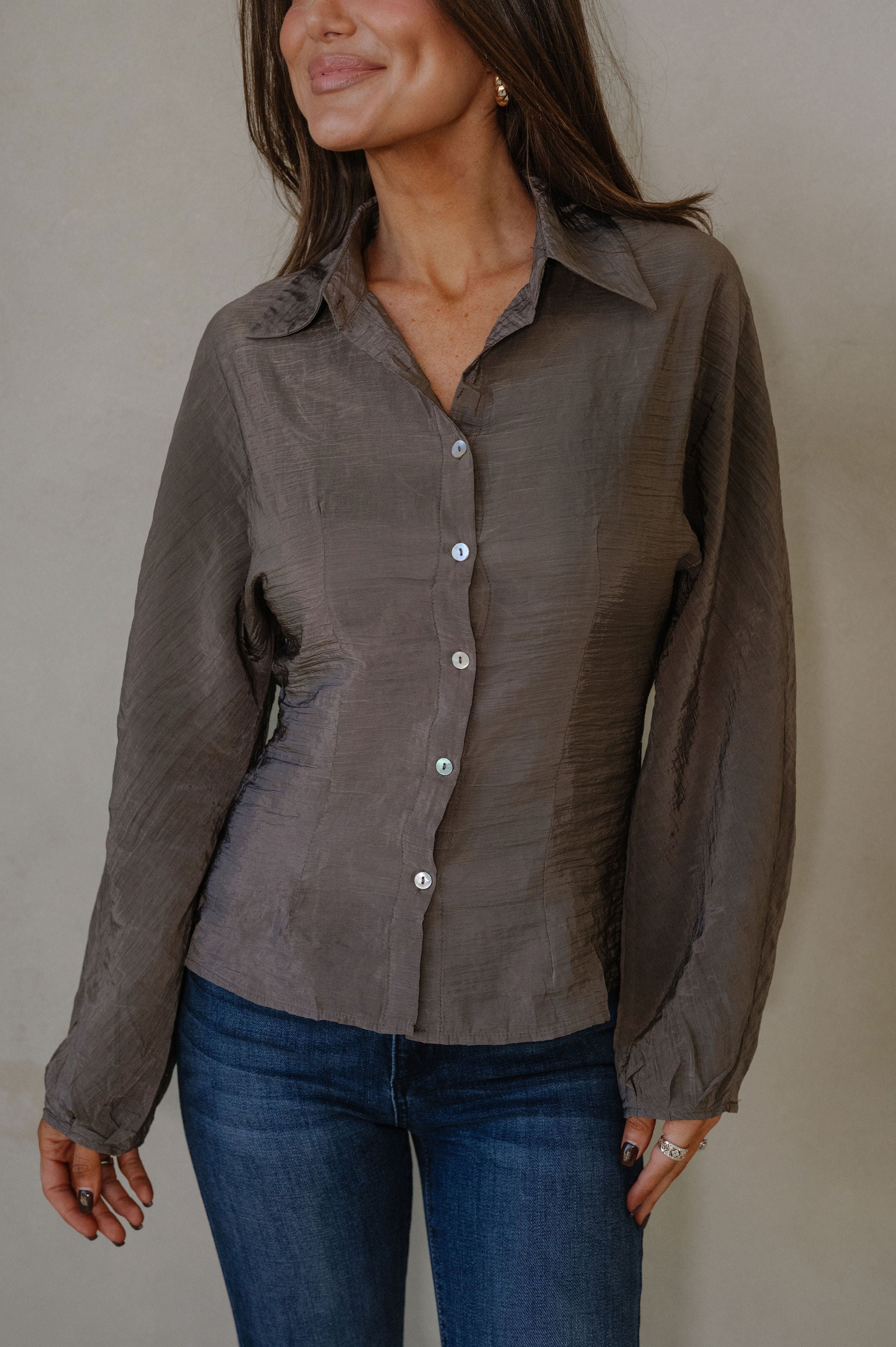 Rita Fitted Blouse-Mud