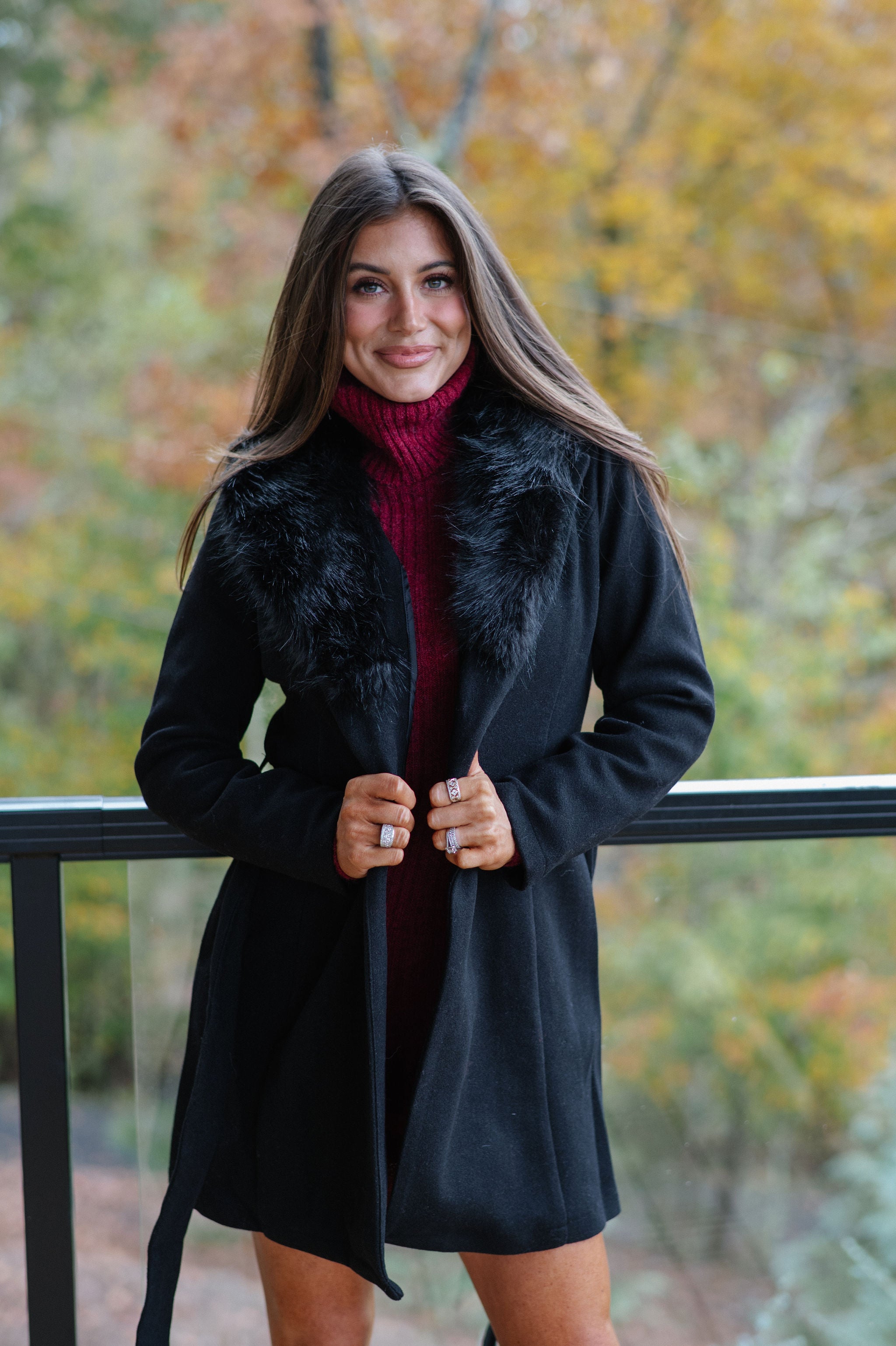 Isla Belted Coat-Black