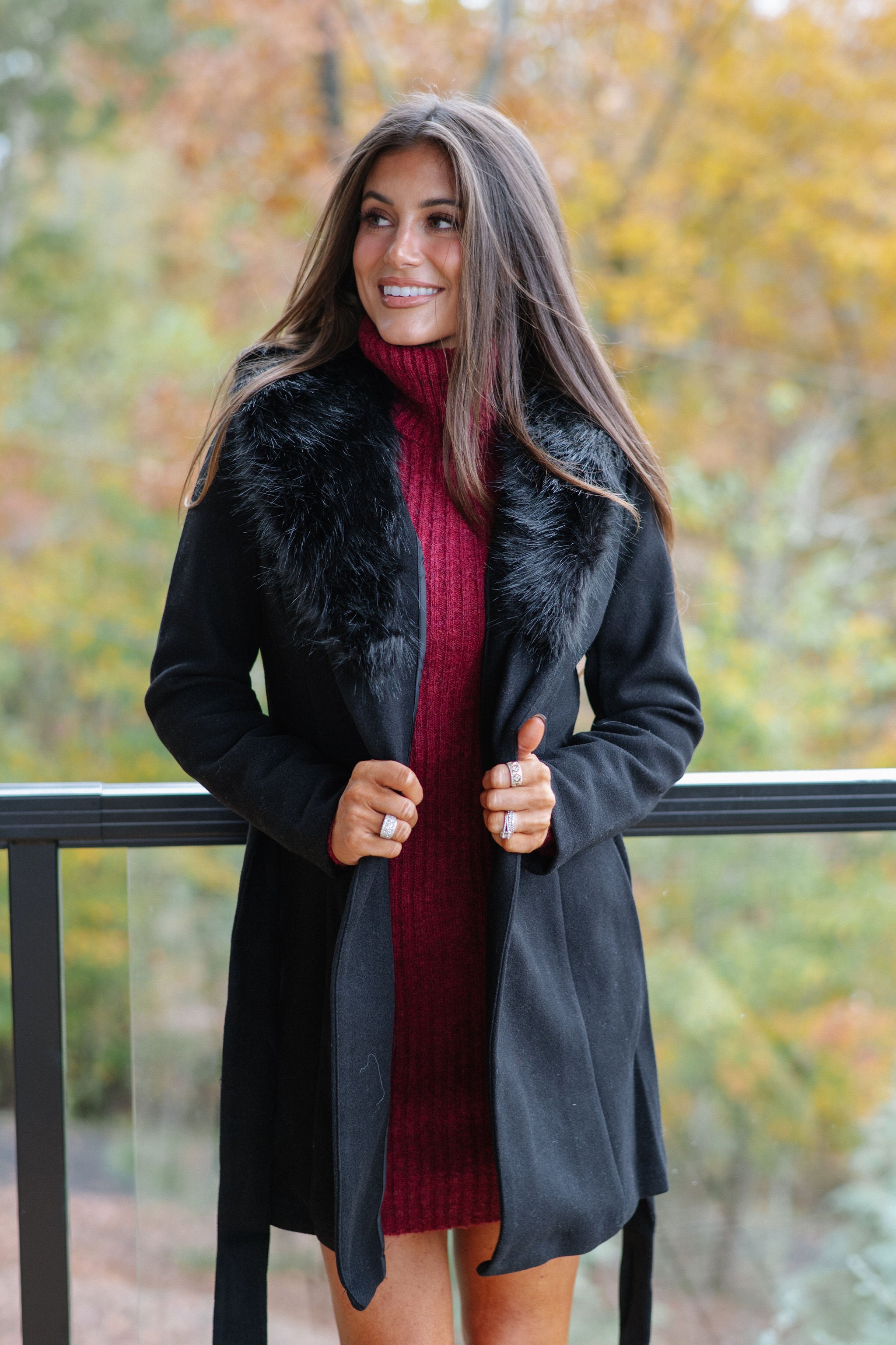 Isla Belted Coat-Black