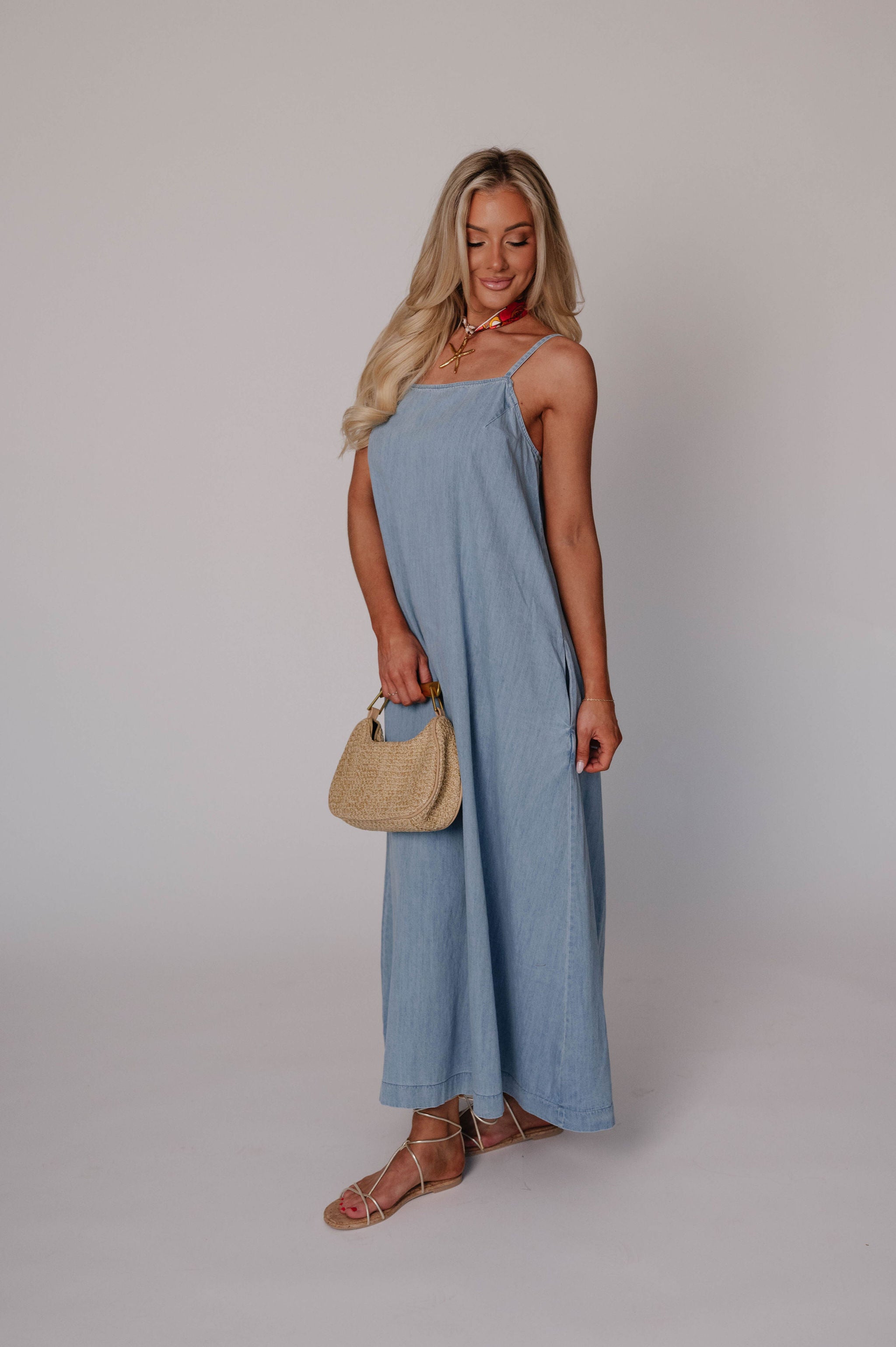 Josephine Maxi Dress-Denim