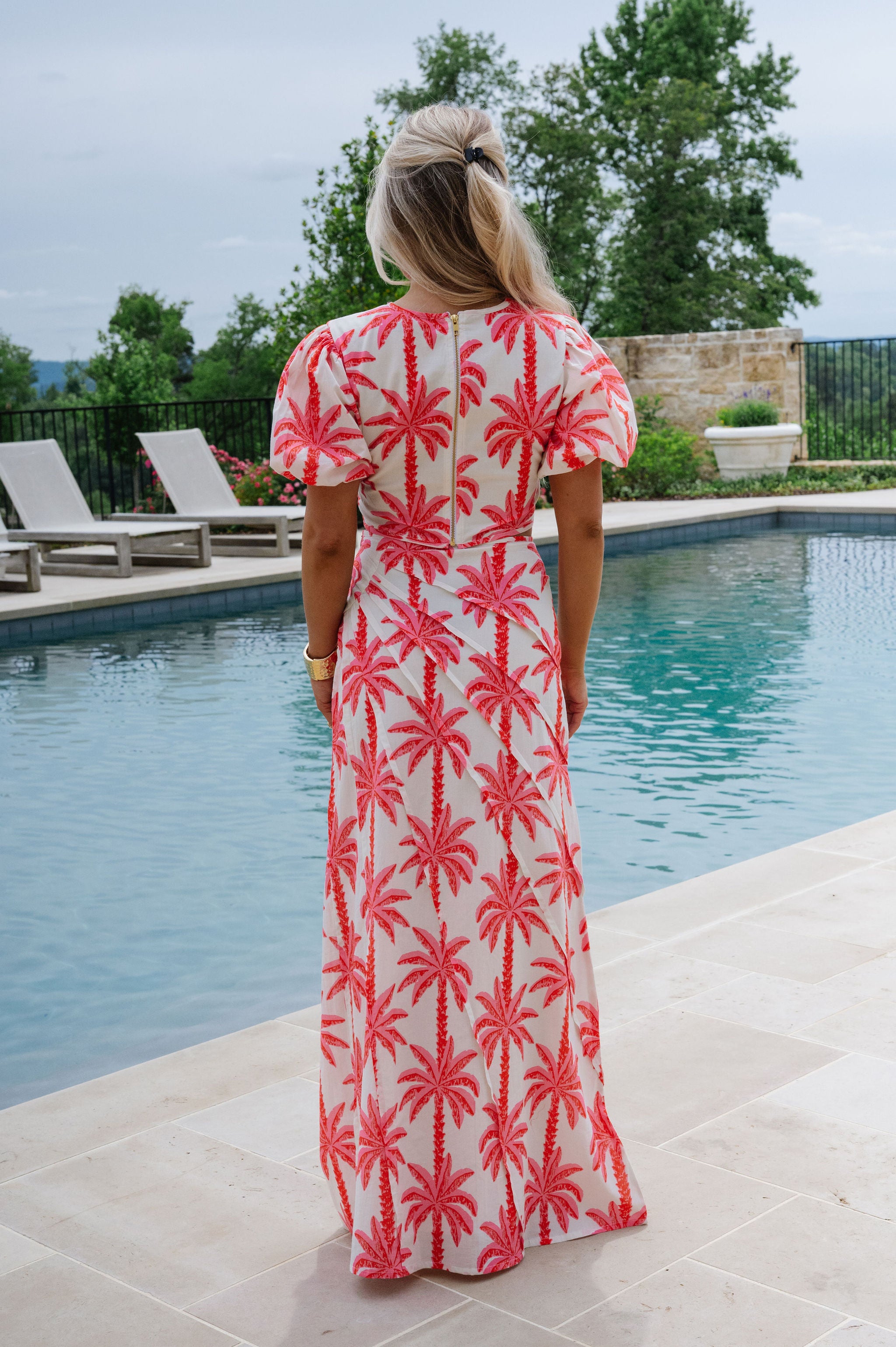 Palmer Maxi Skirt Set-Pink Palm
