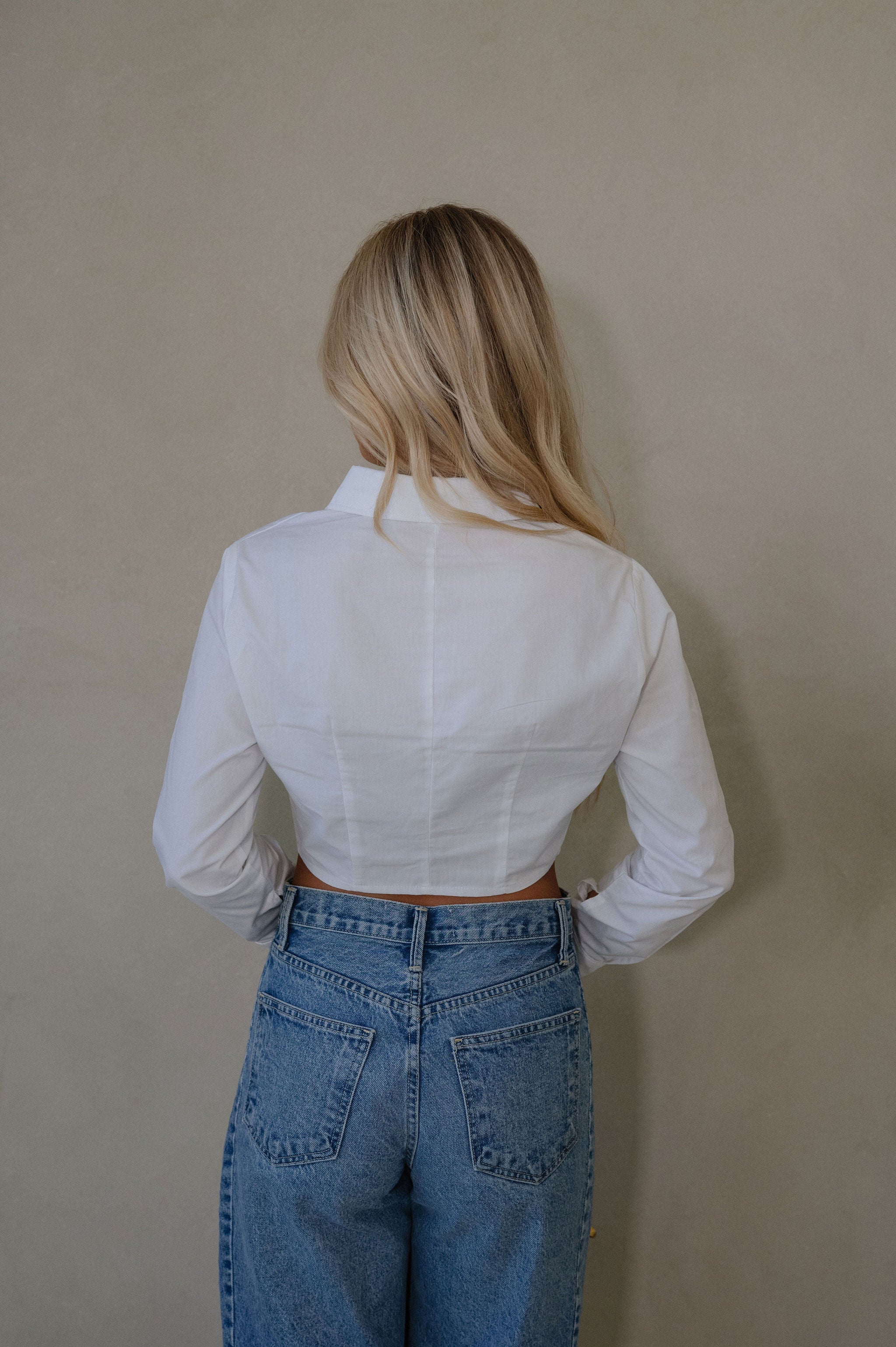 Lou Button Down Top-White