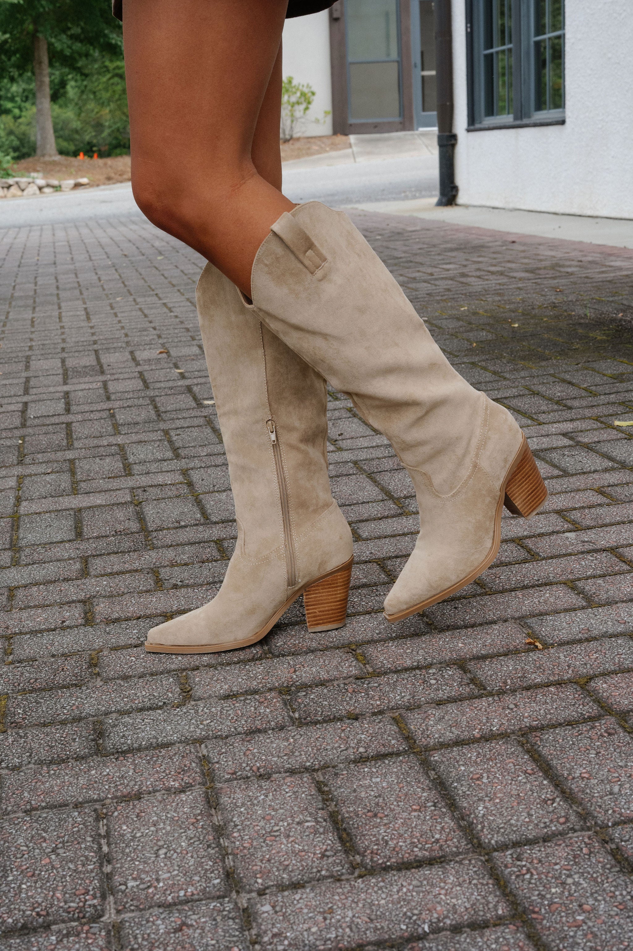 Messini Suede Boot-Taupe