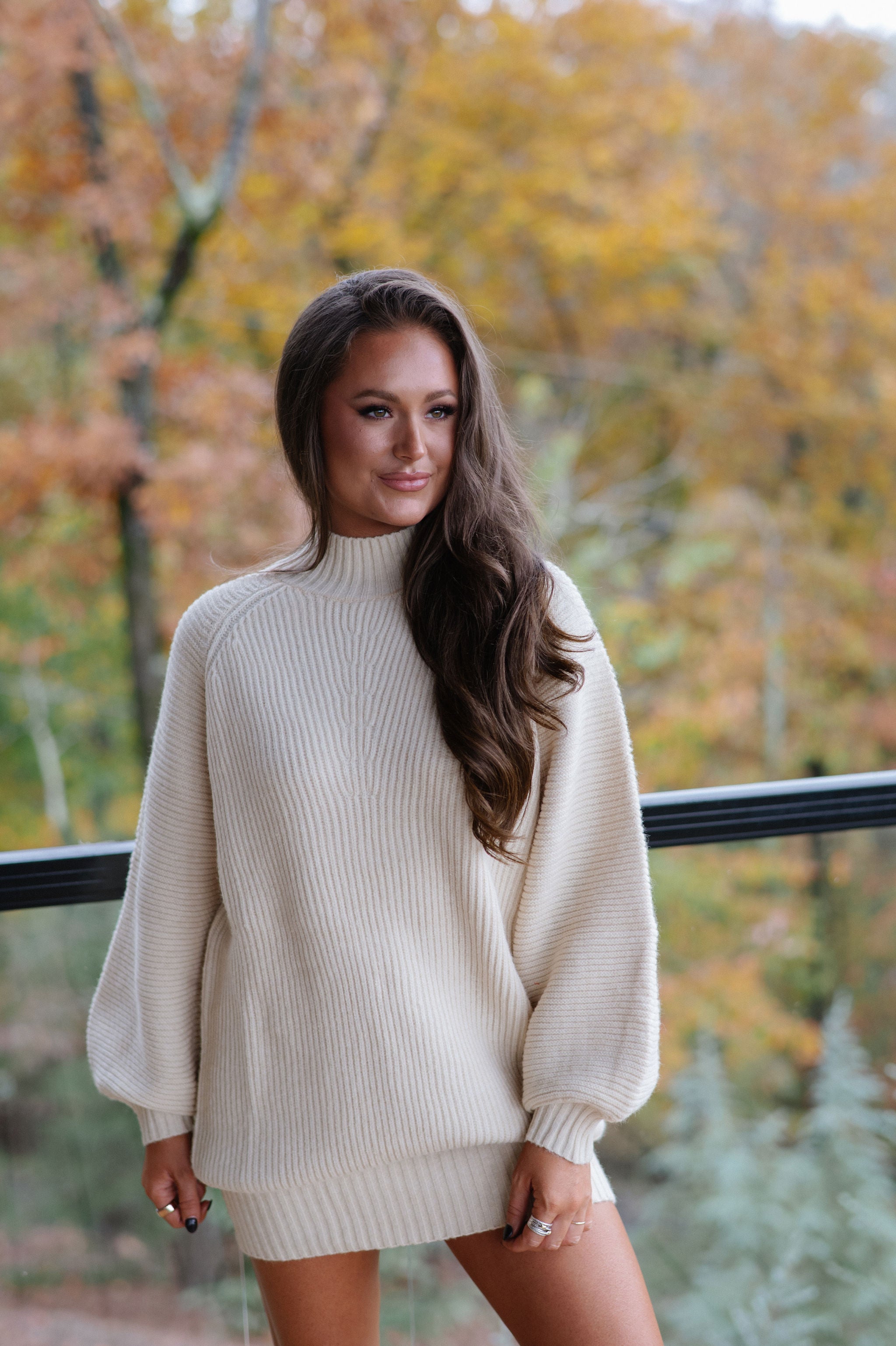 Mollie Cozy Sweater Dress-Cream