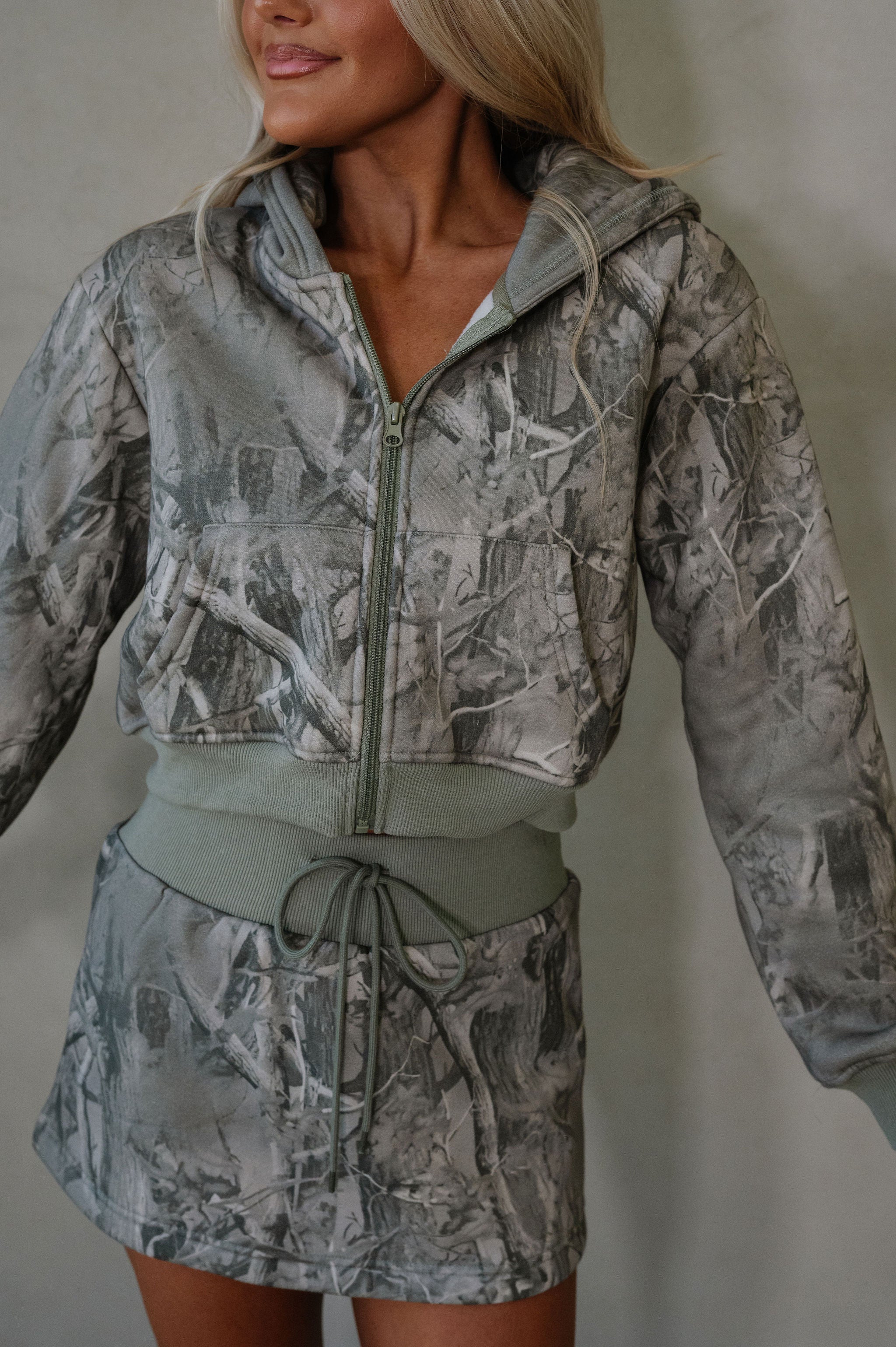 Willis Camo Skirt Set-Sage