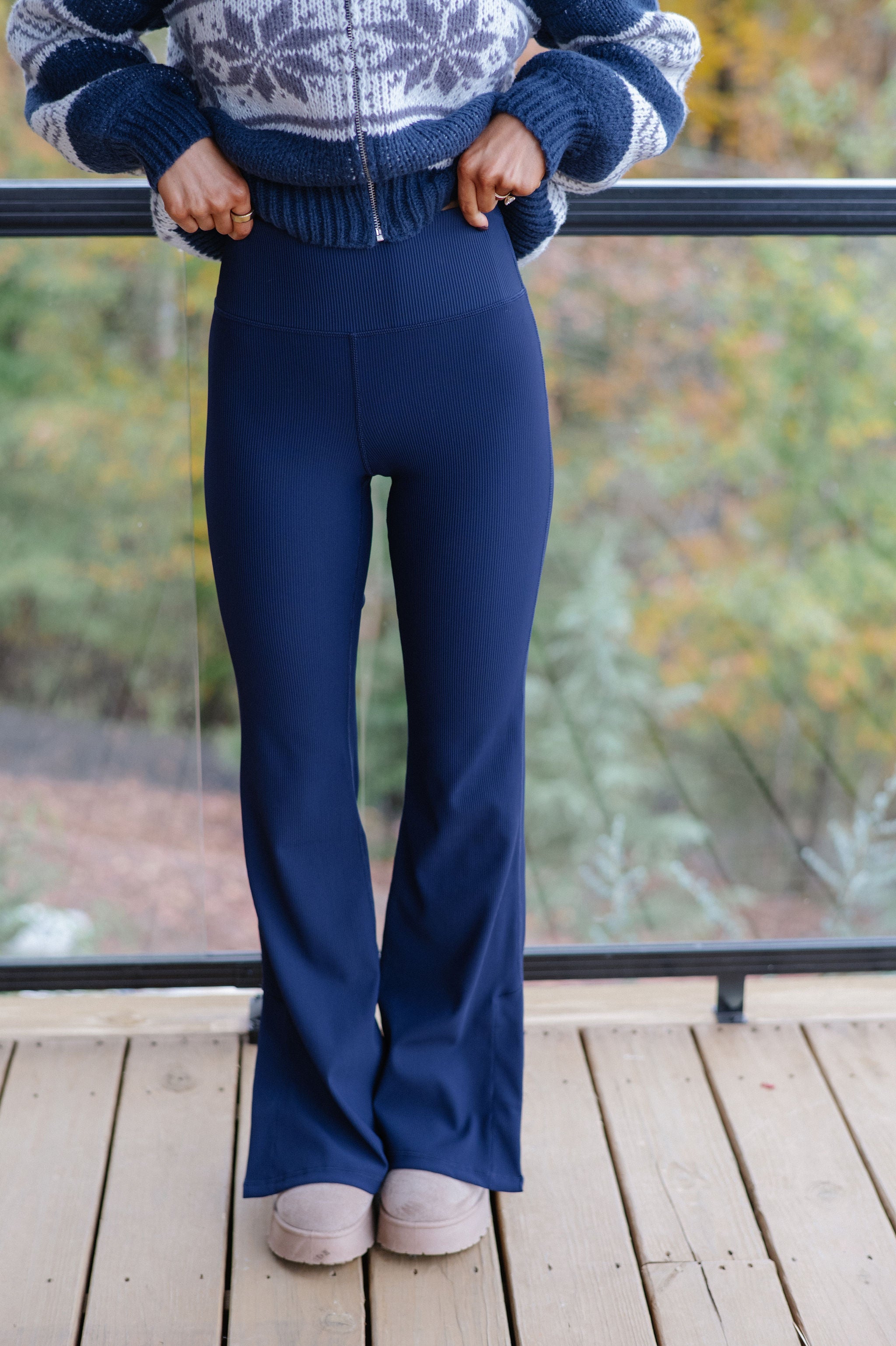 Minnie Flare Leggings-Navy