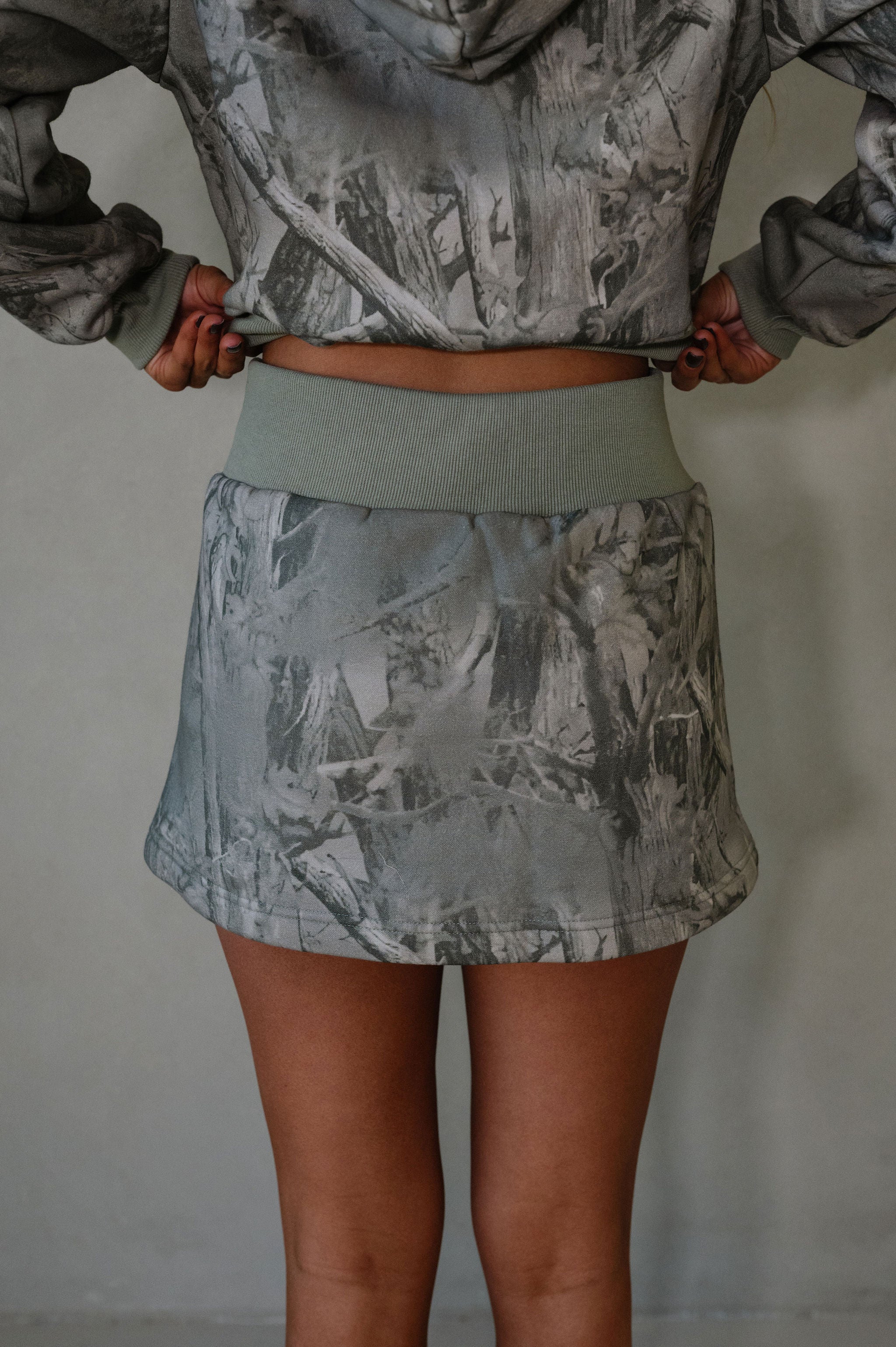 Willis Camo Skirt Set-Sage