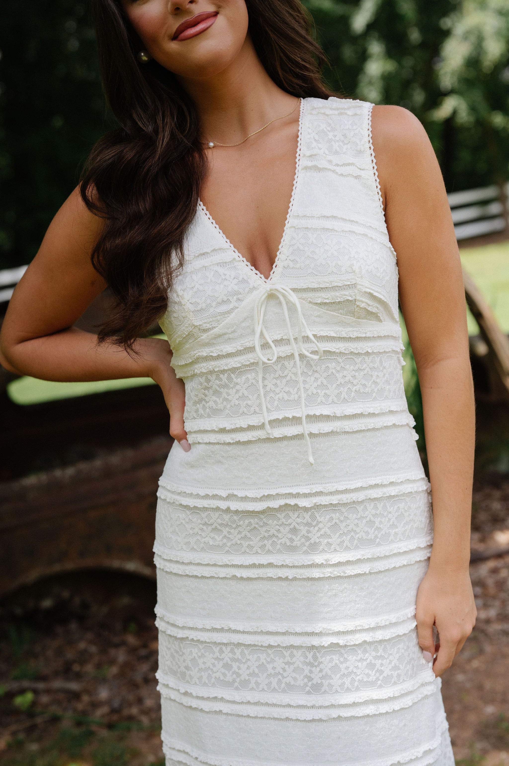 Puckett Midi Dress-Ivory