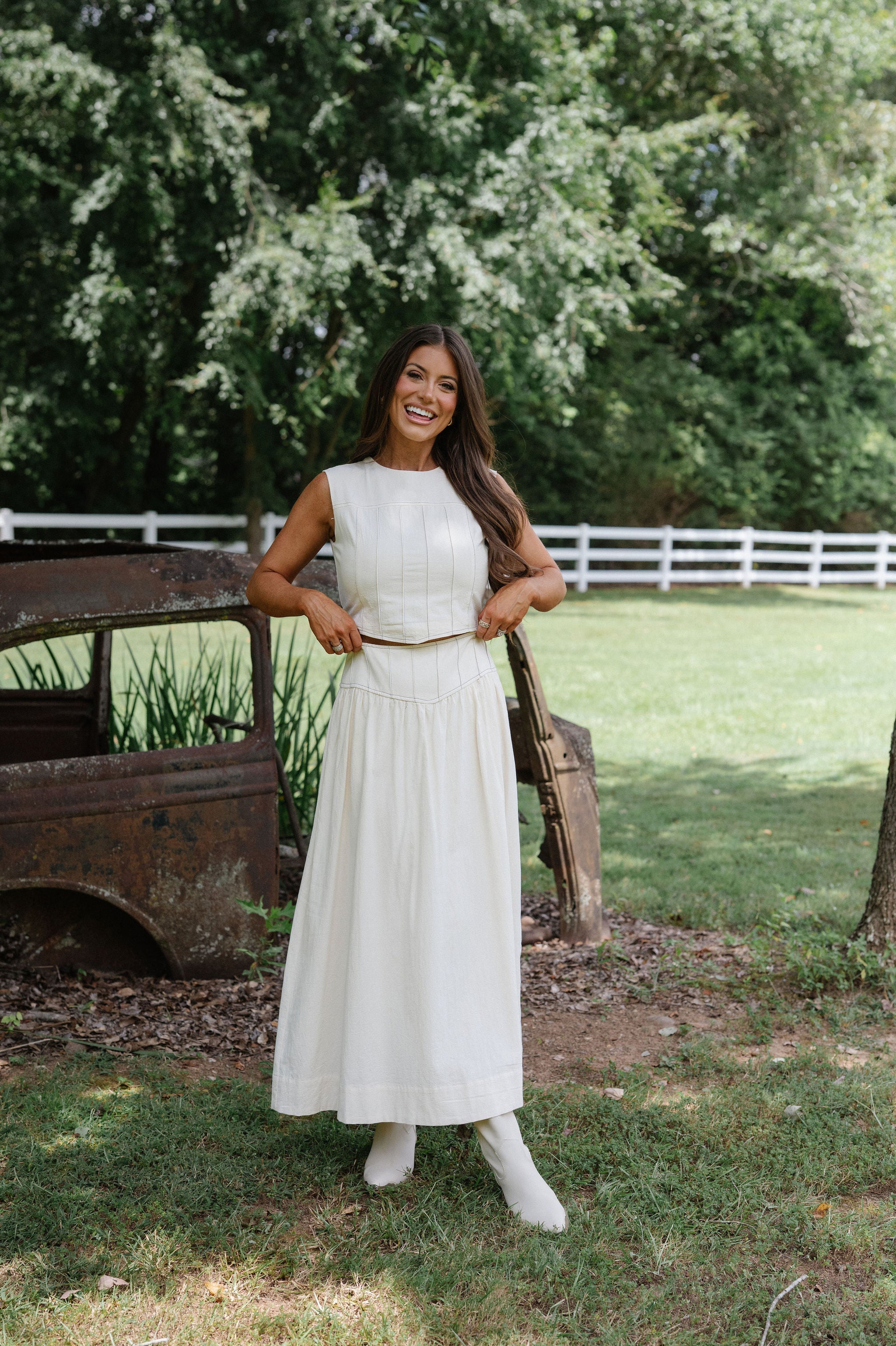 Serena Skirt Set-Ivory