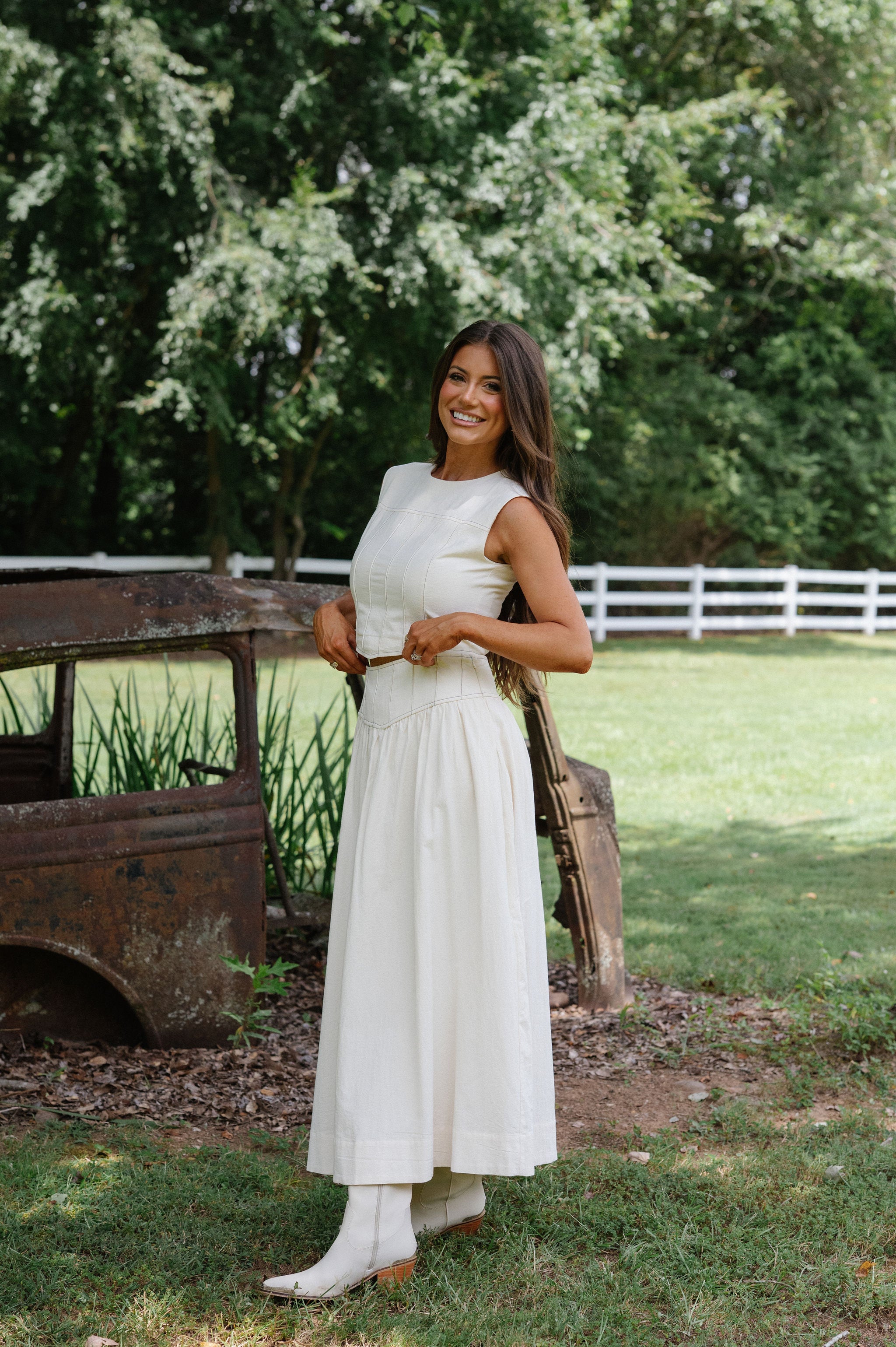 Serena Skirt Set-Ivory