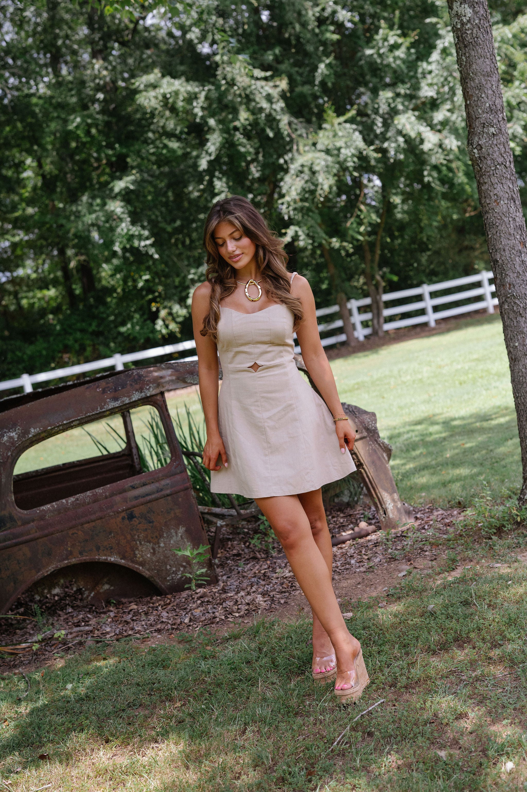Lorna Mini Dress-Natural