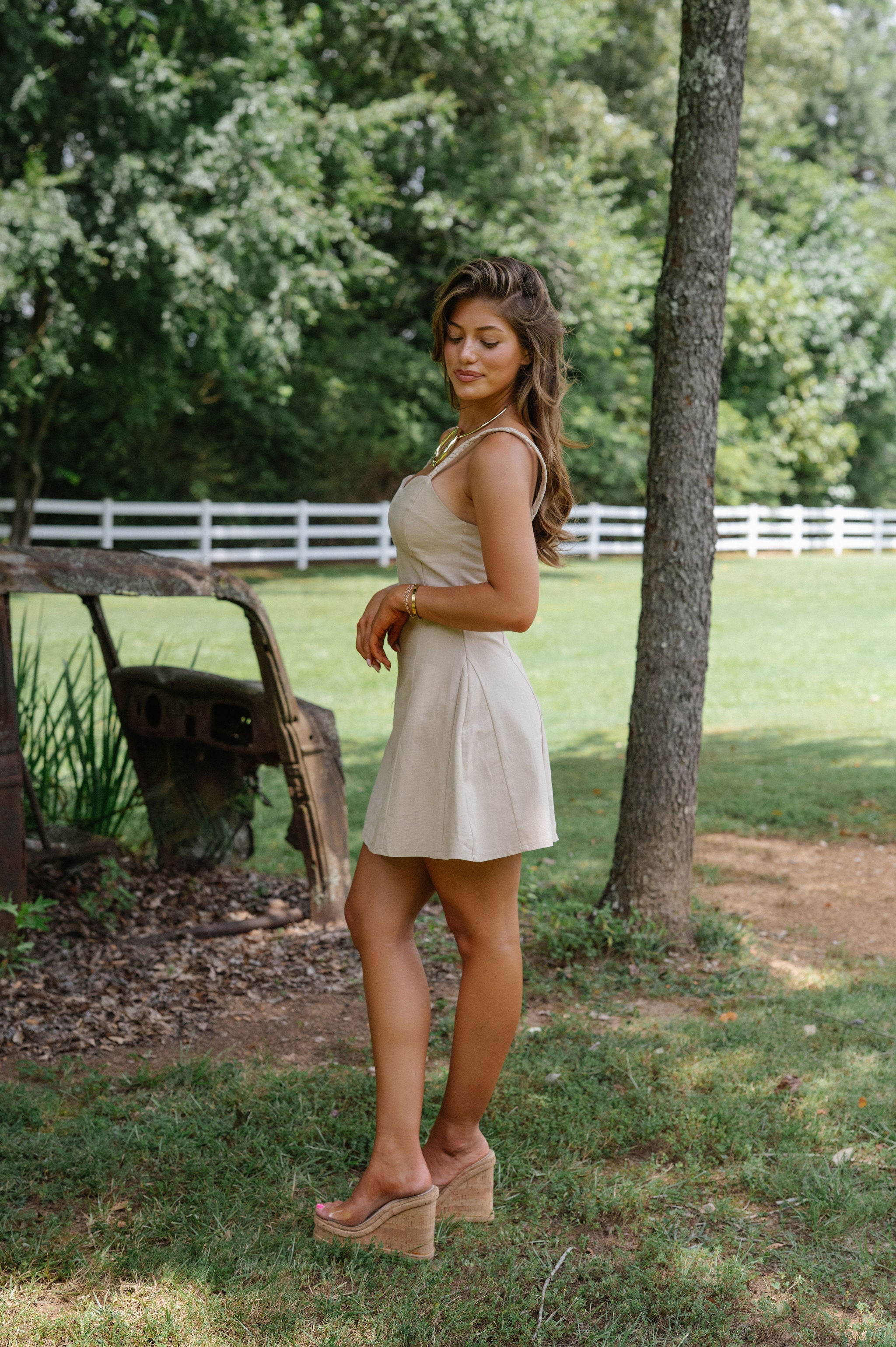 Lorna Mini Dress-Natural