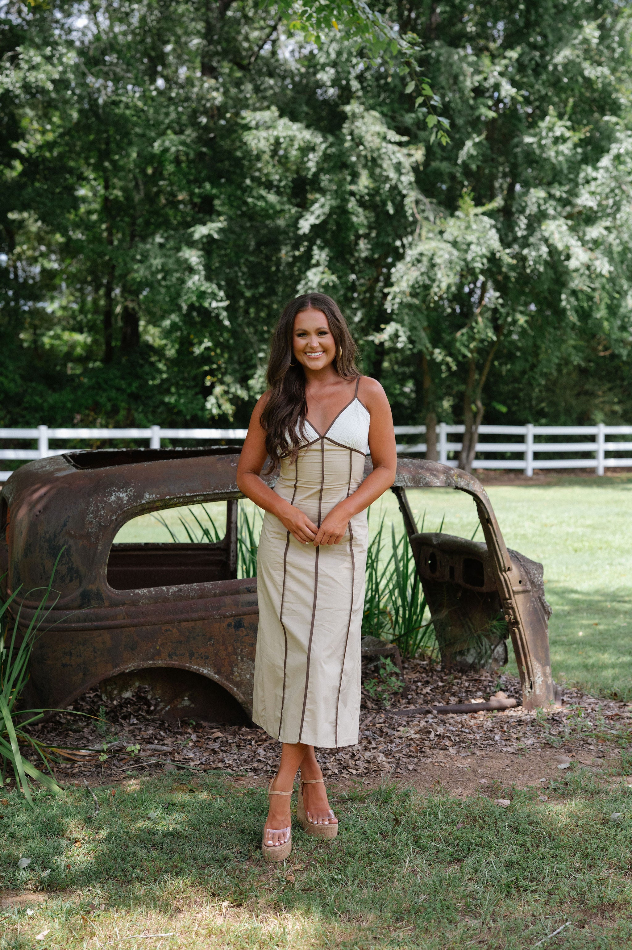 Ruby Midi Dress-Taupe/Multi