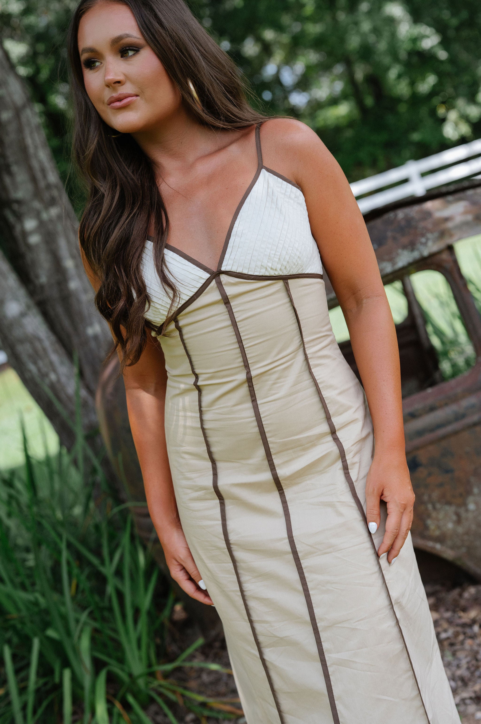 Ruby Midi Dress-Taupe/Multi