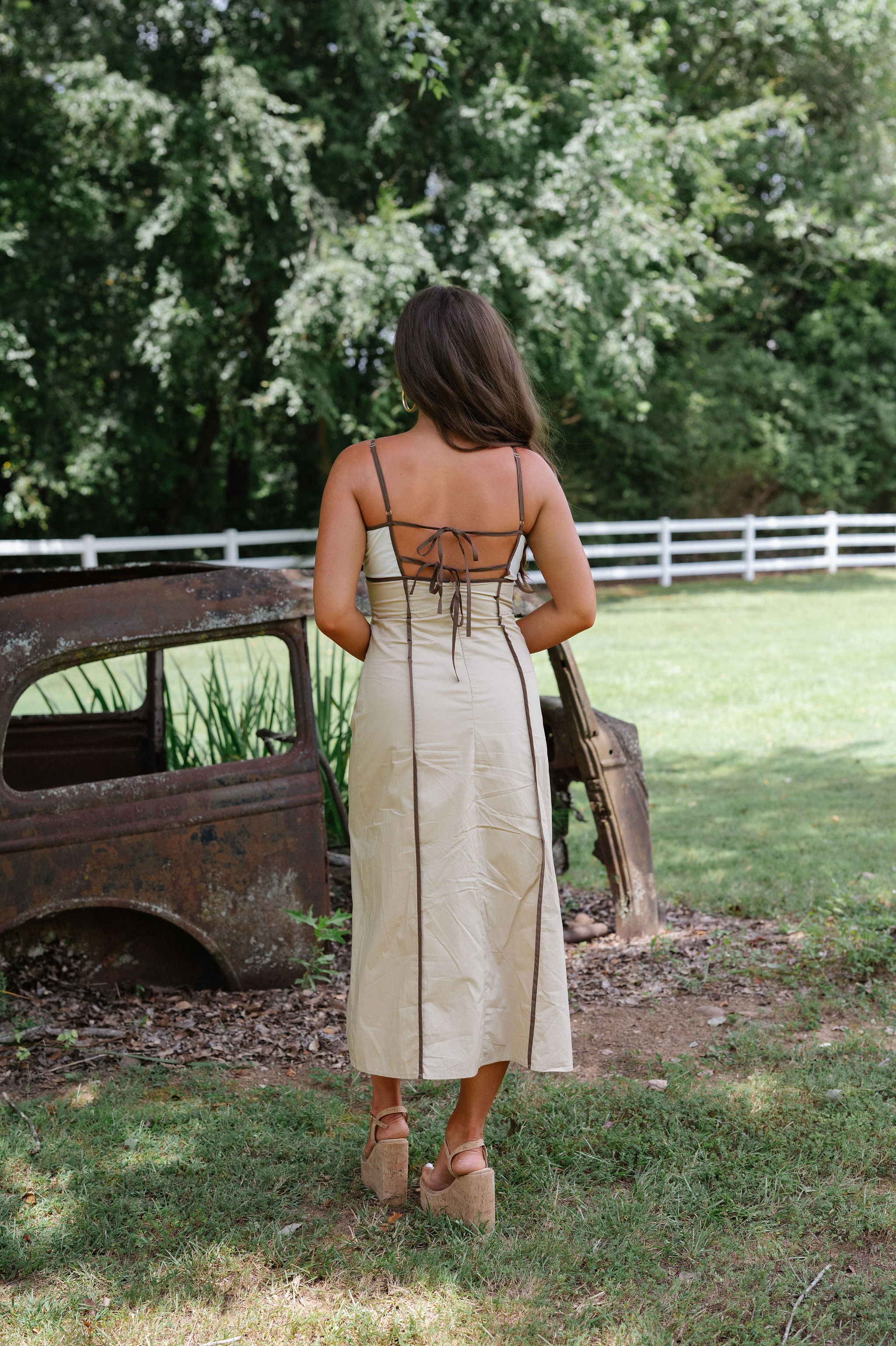 Ruby Midi Dress-Taupe/Multi
