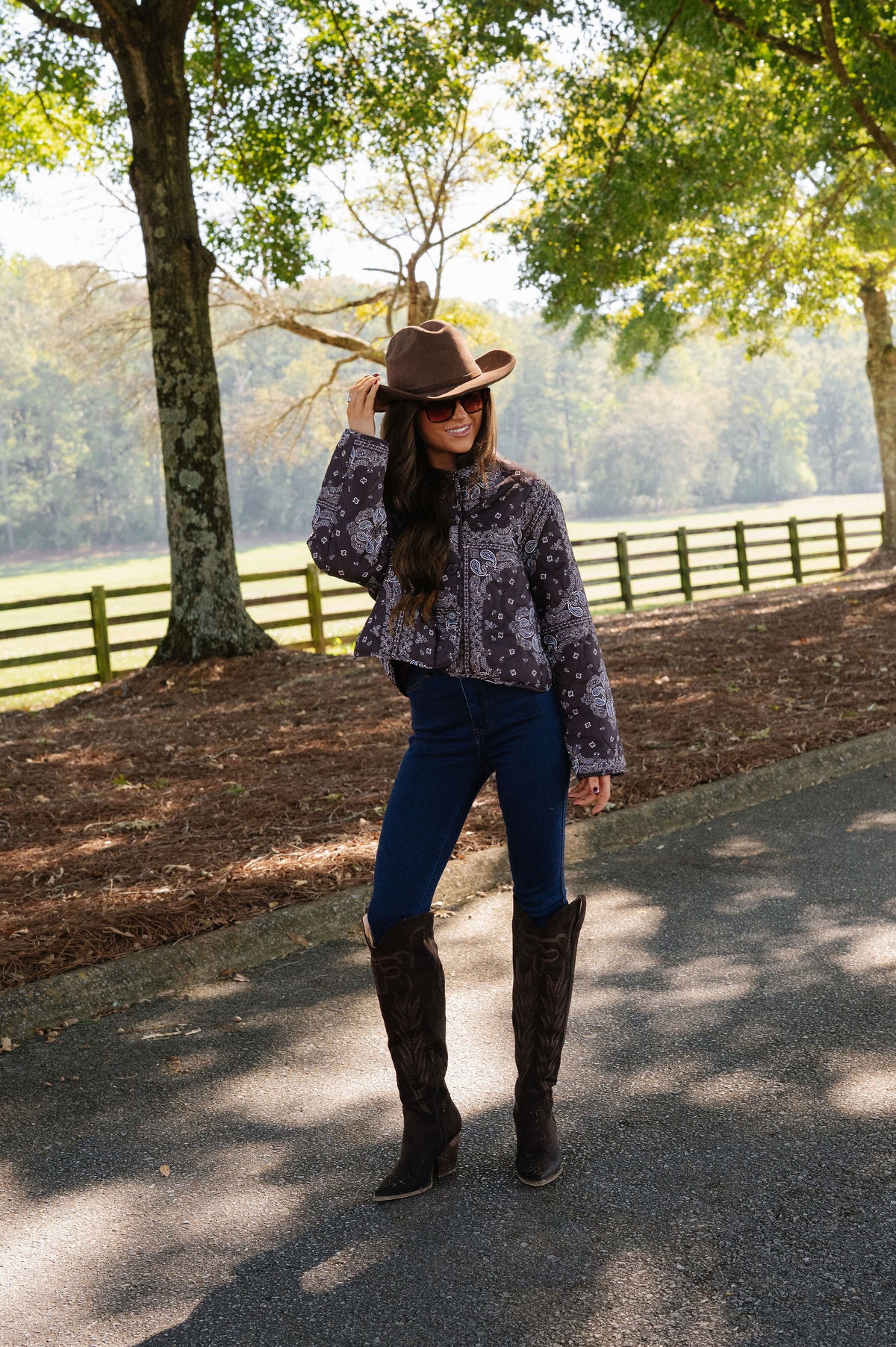 Maeve Paisley Print Jacket-Chocolate