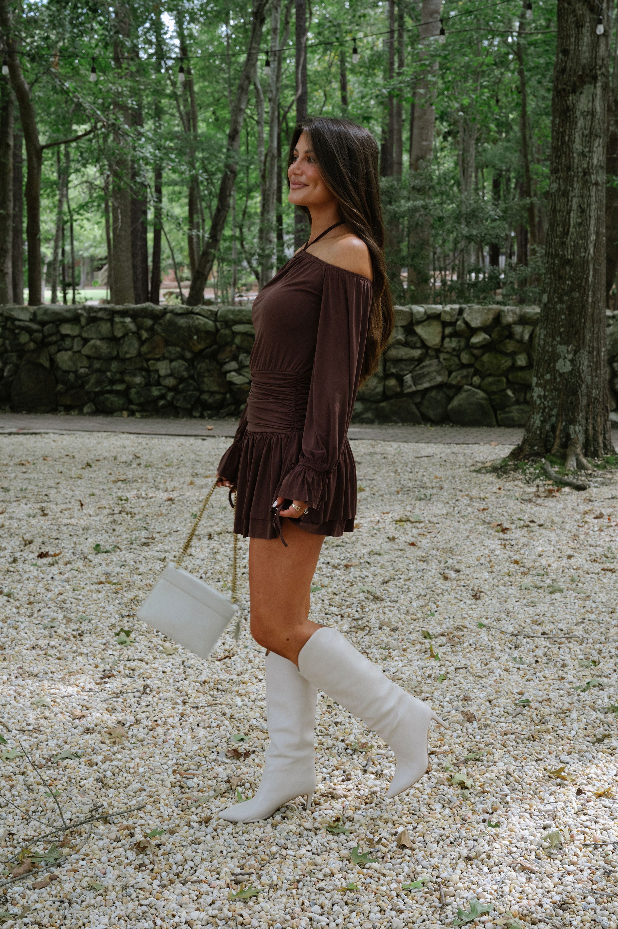 OTS Halter Neck Dress- Mocha
