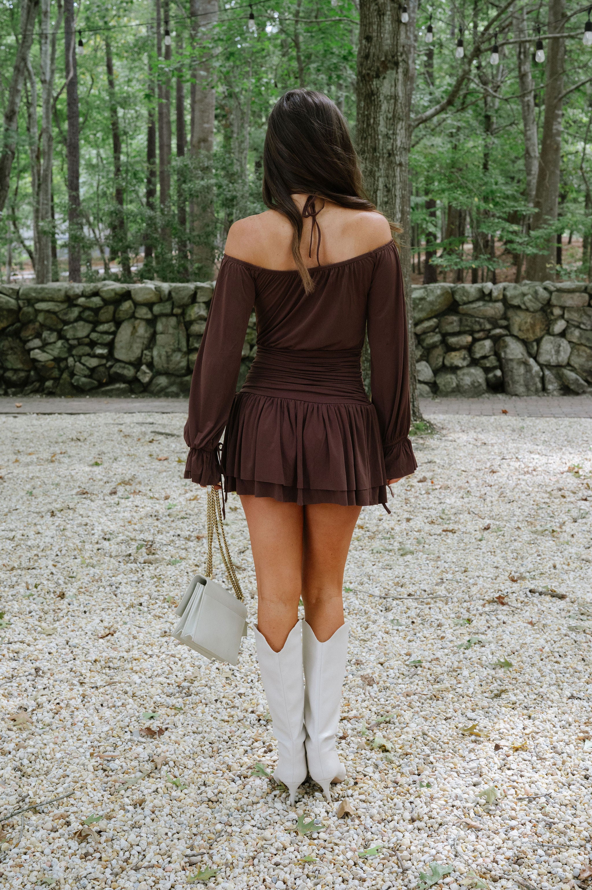 OTS Halter Neck Dress- Mocha