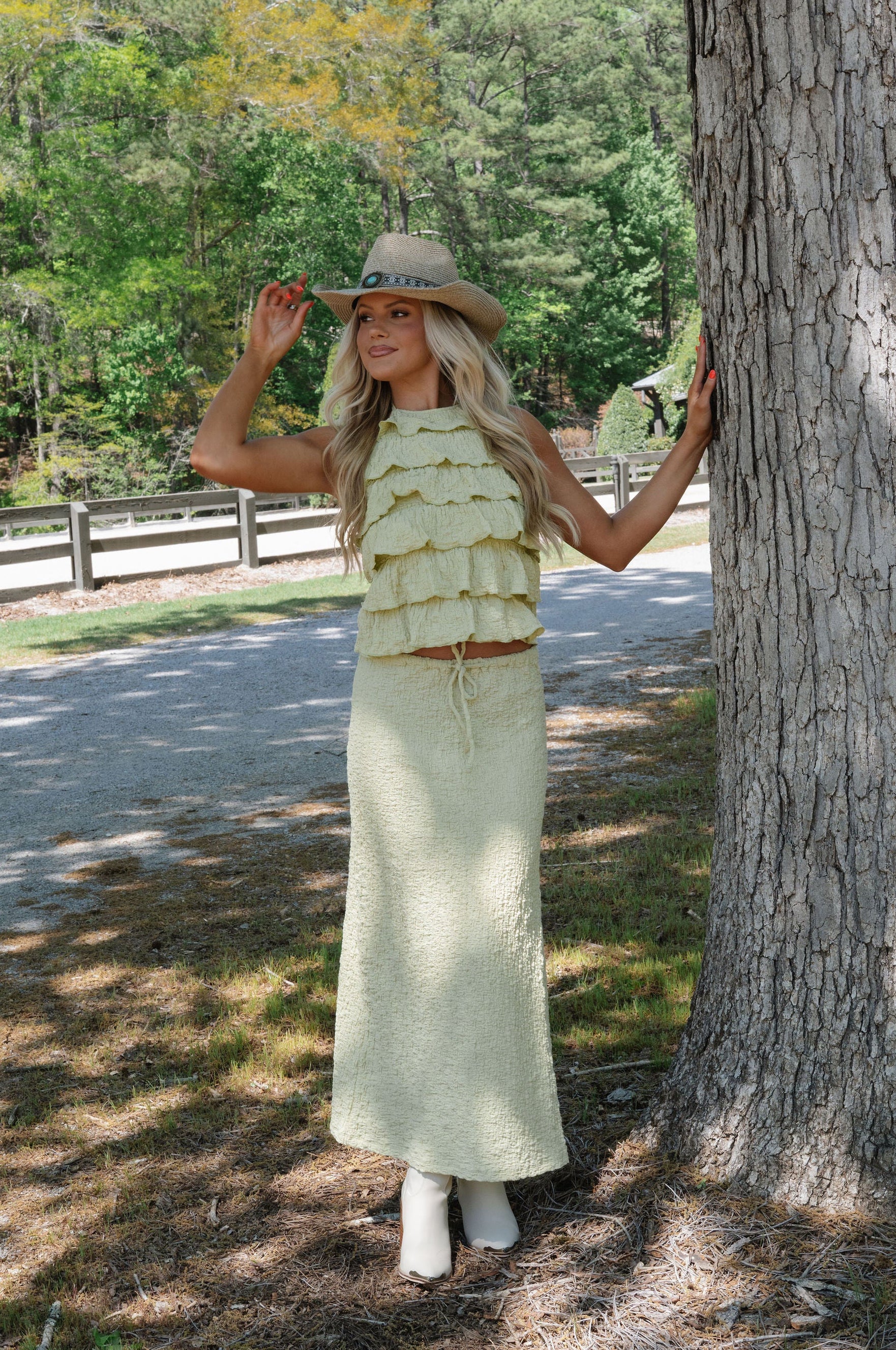 Remy Skirt Set-Pale Lime