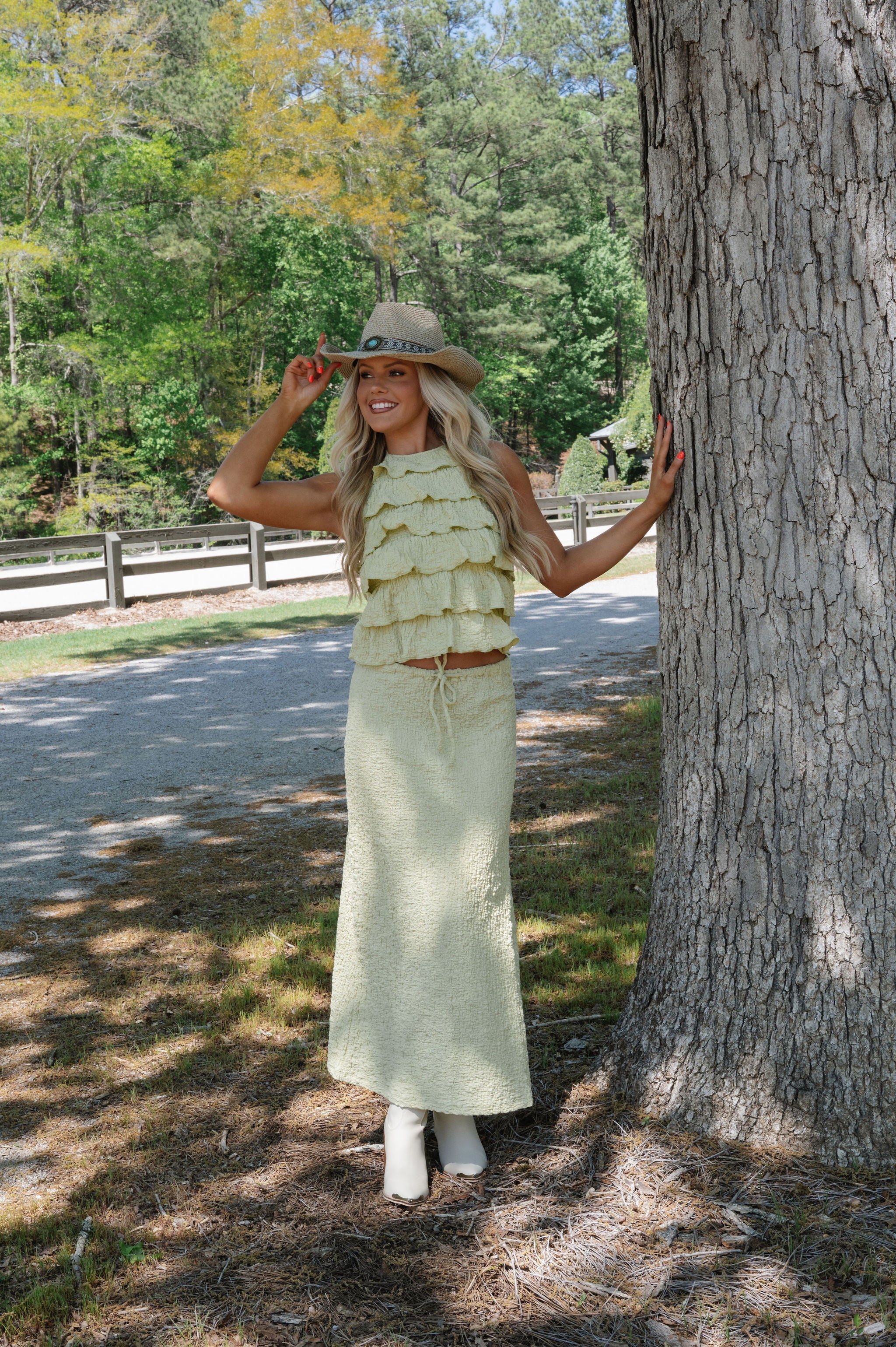 Remy Skirt Set-Pale Lime