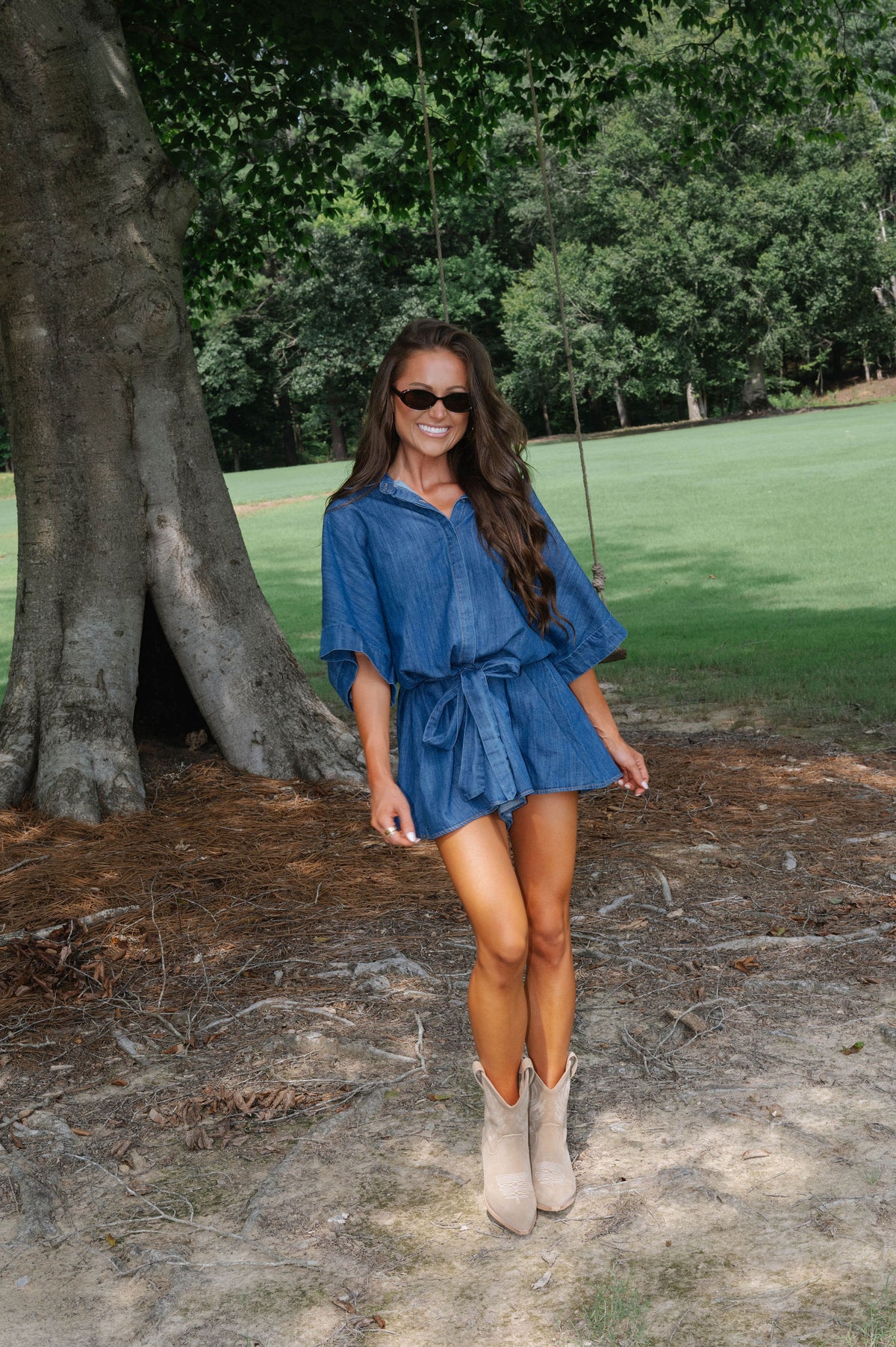 Tate Denim Romper