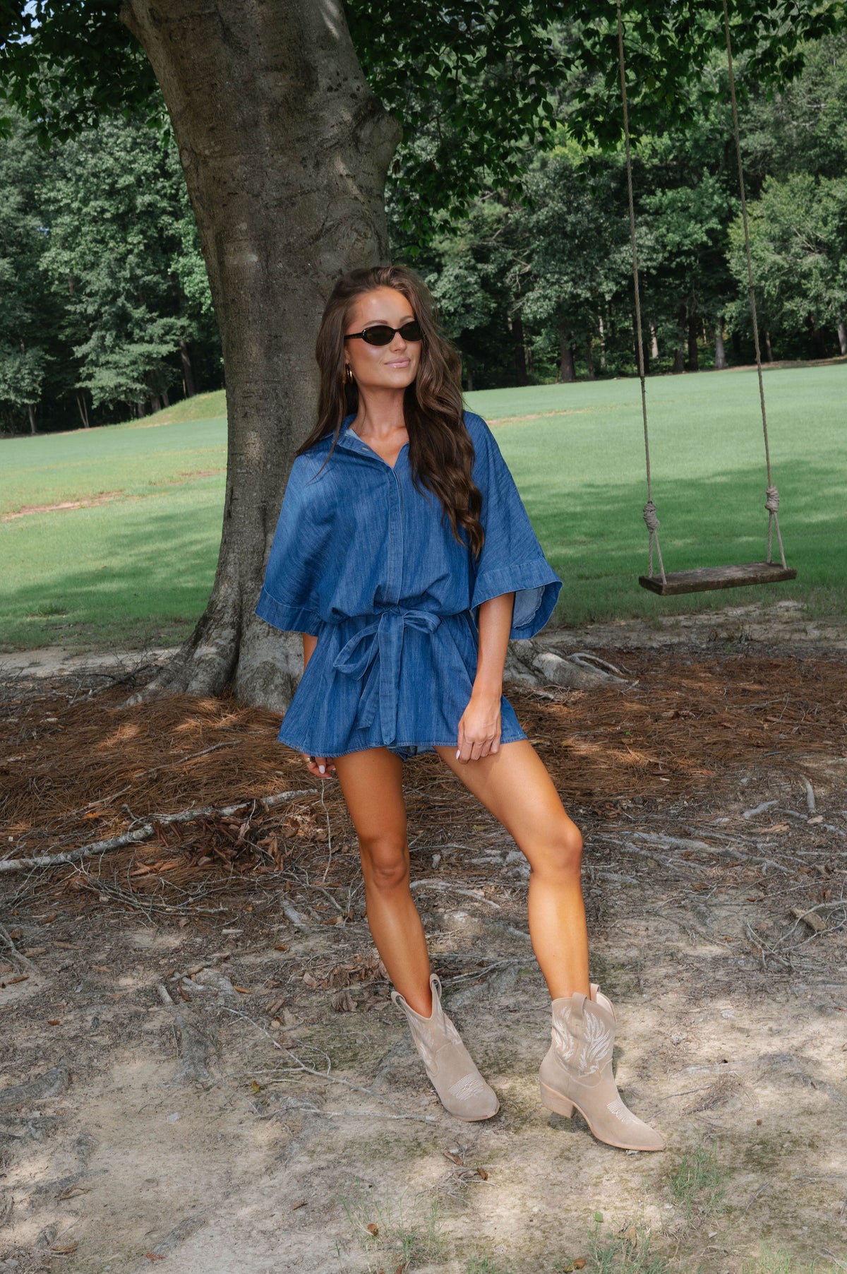 Tate Denim Romper