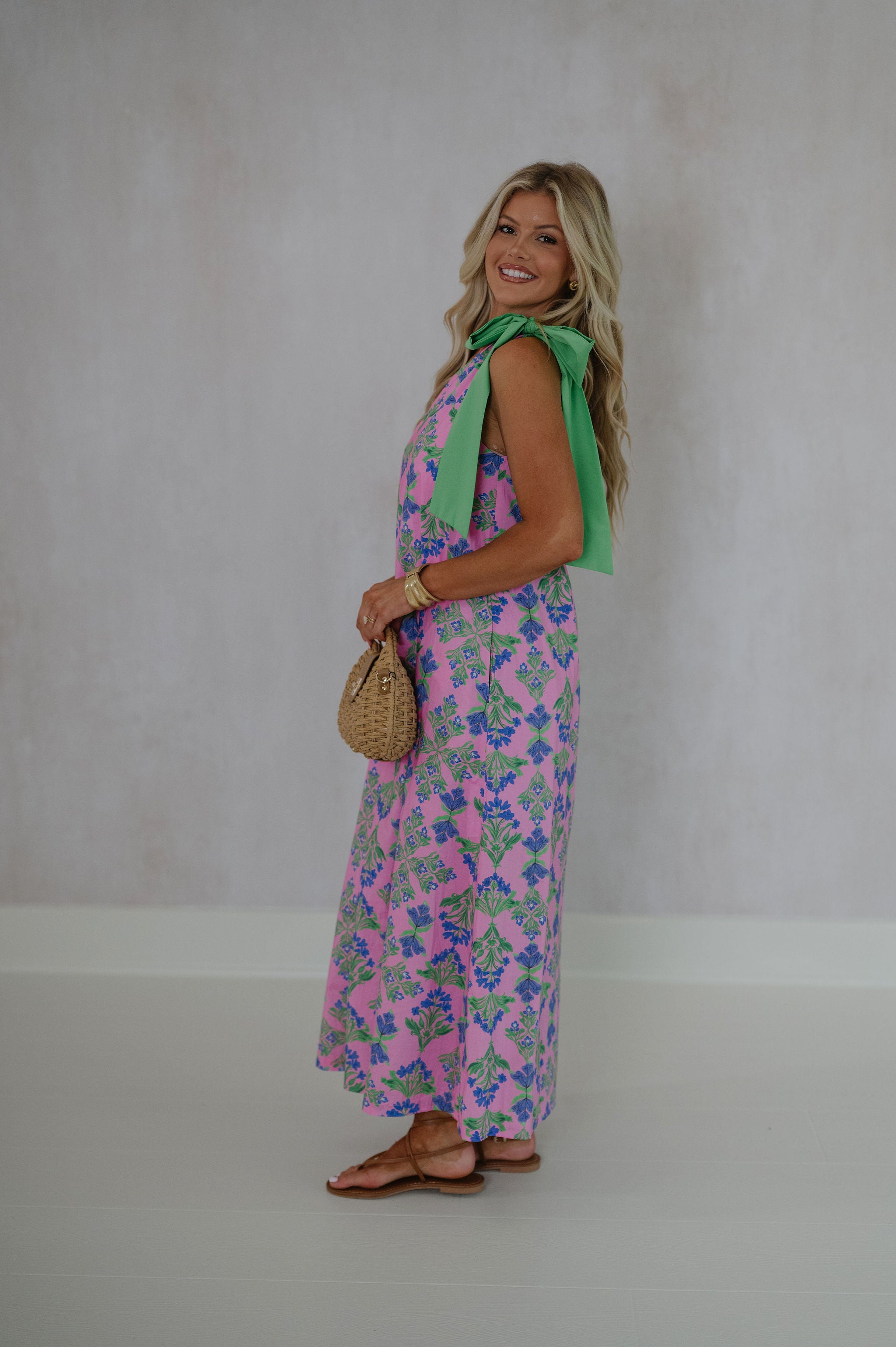 Alexa One Shoulder Maxi Dress-Pink