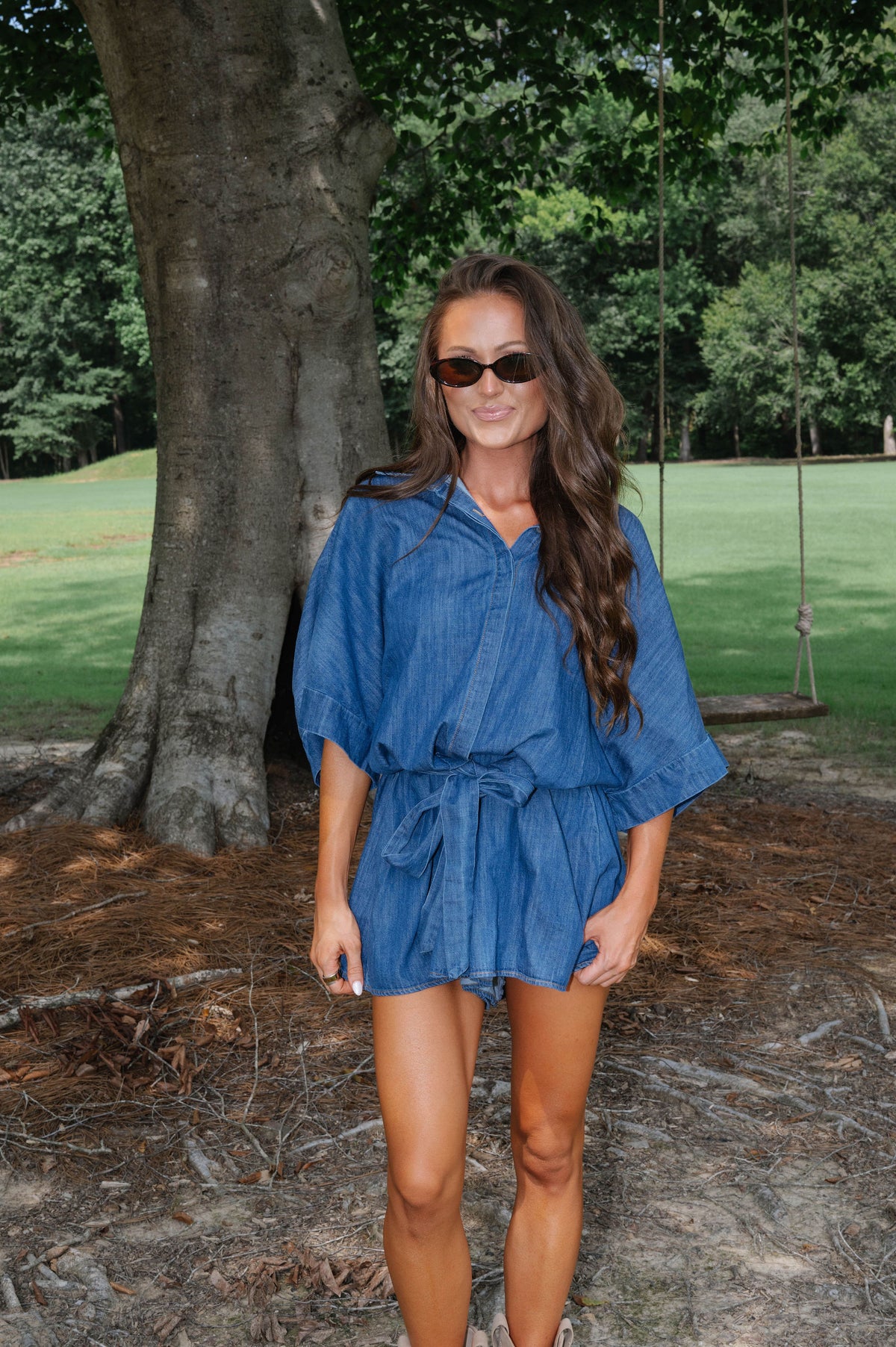 Tate Denim Romper