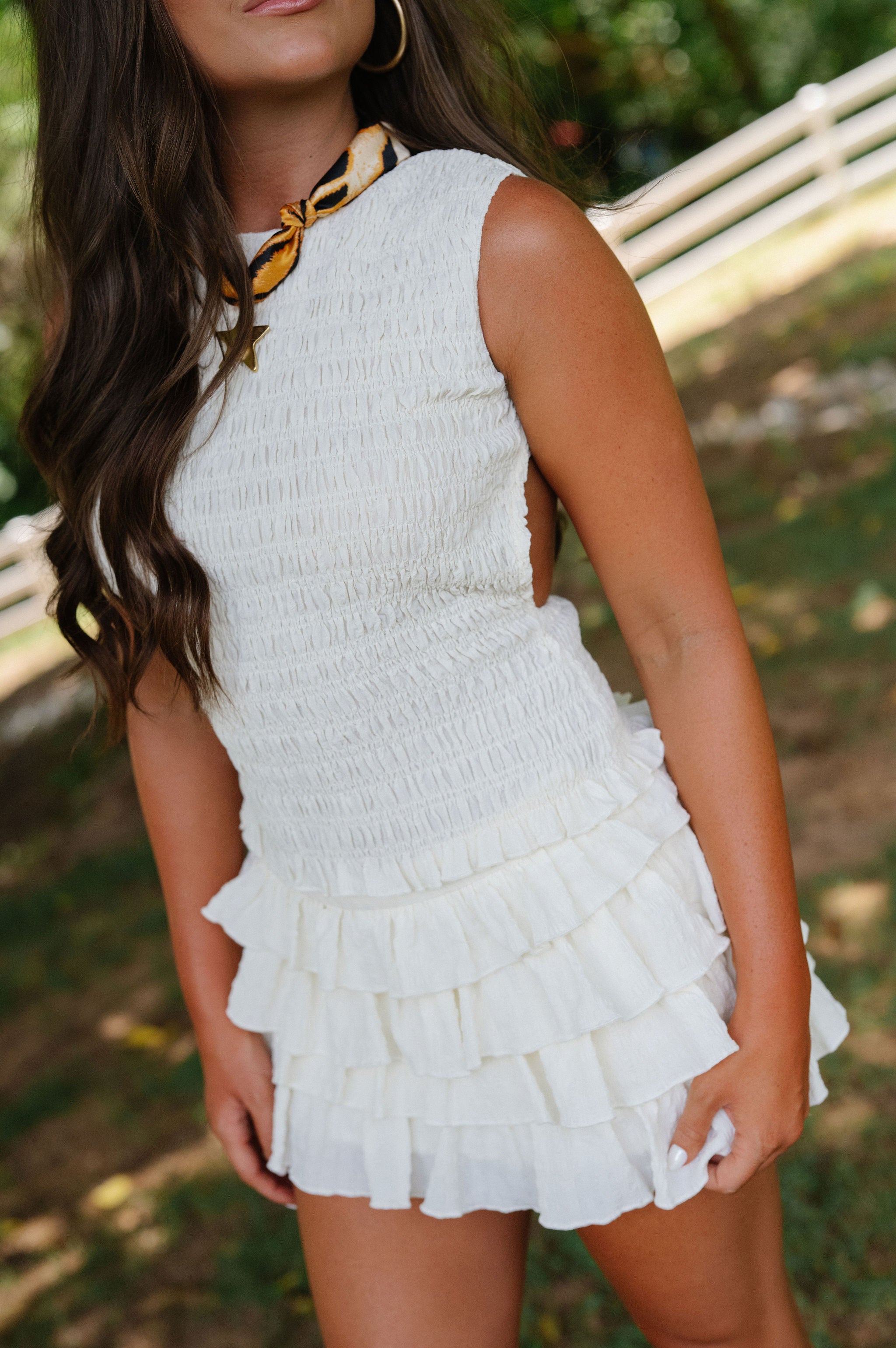 Jada Ruffle Skirt Set-Ivory