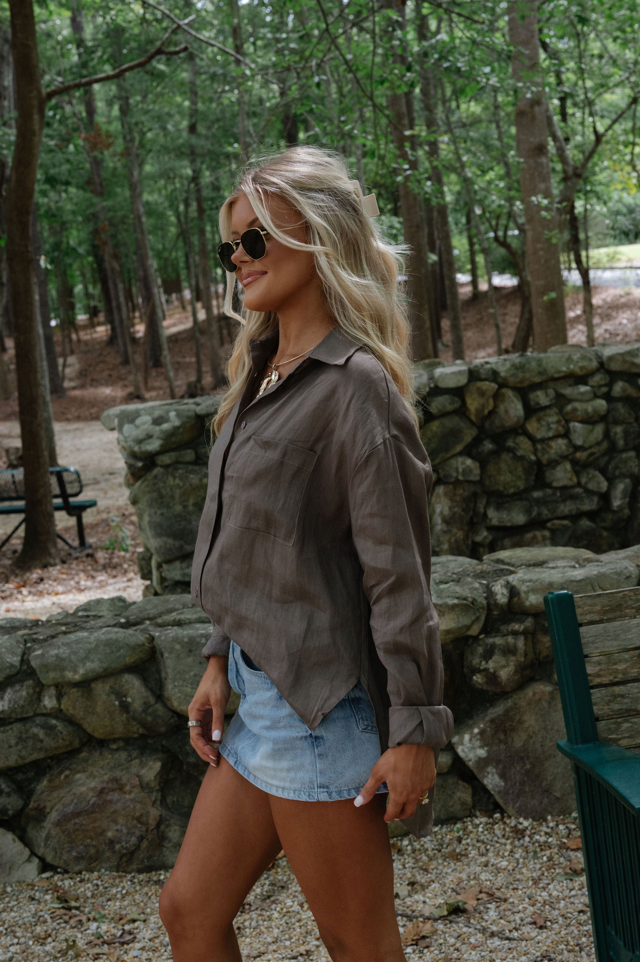 Helen Linen Shirt-Brown