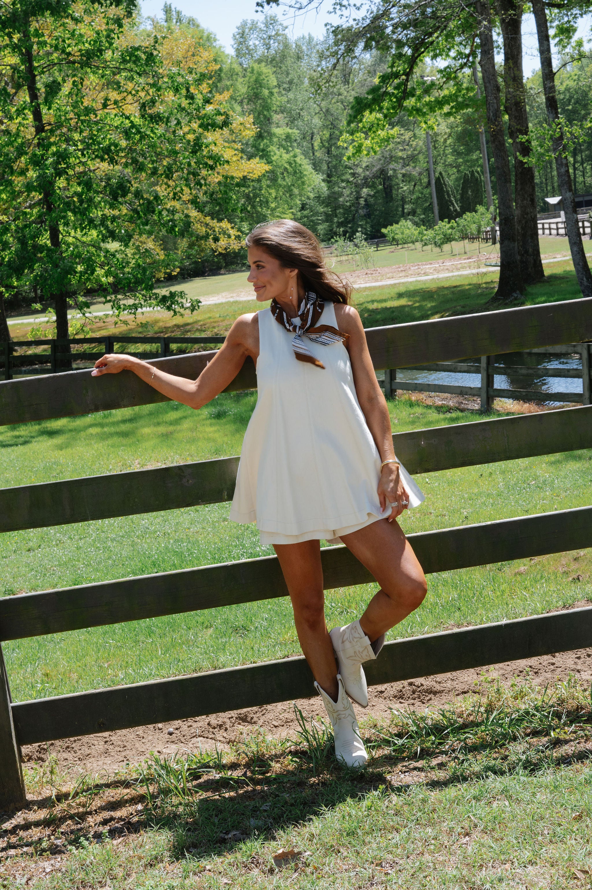 Harper Flared Hem Romper-Ivory