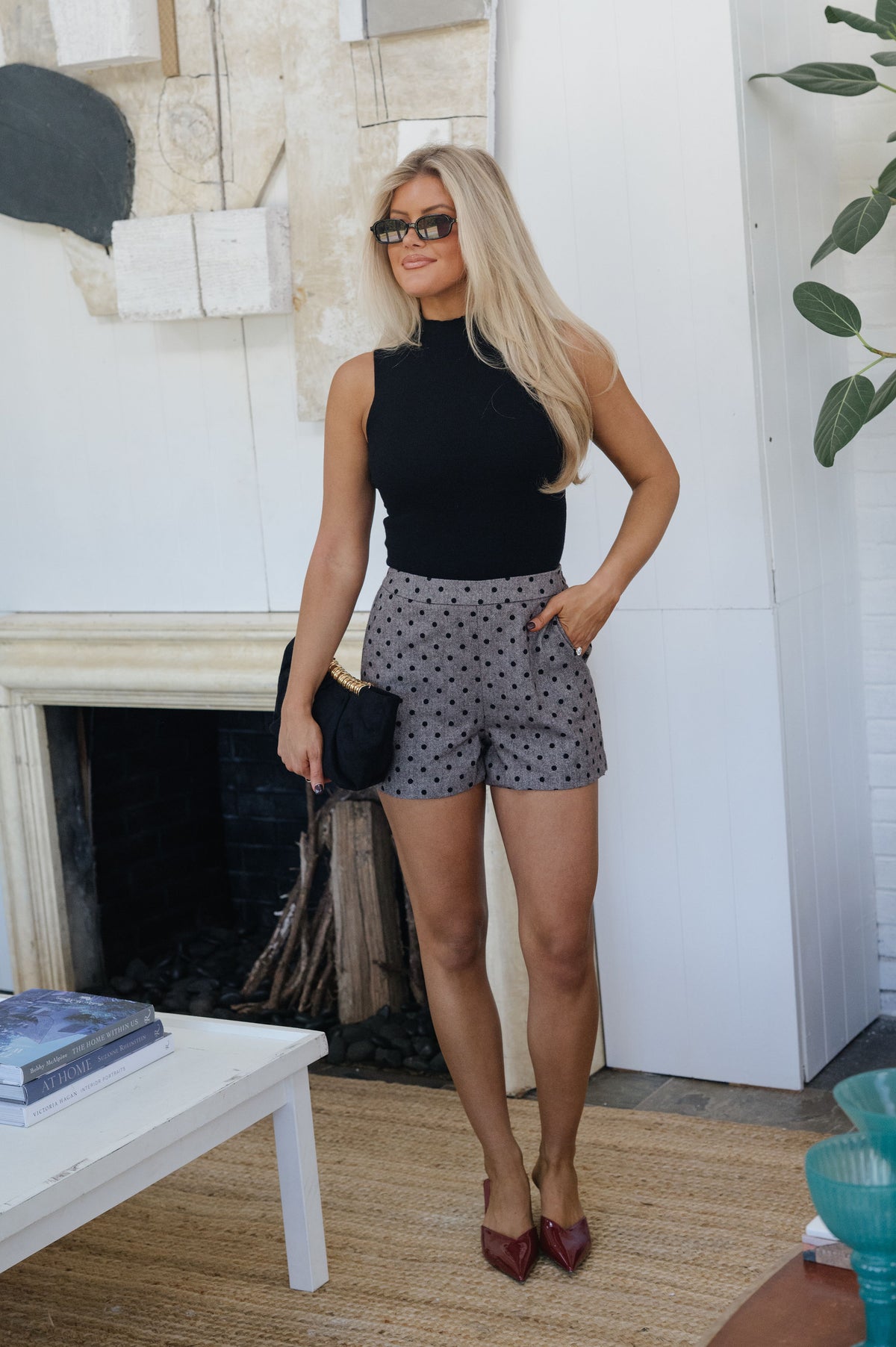 Polka Dot Shorts-Mocha