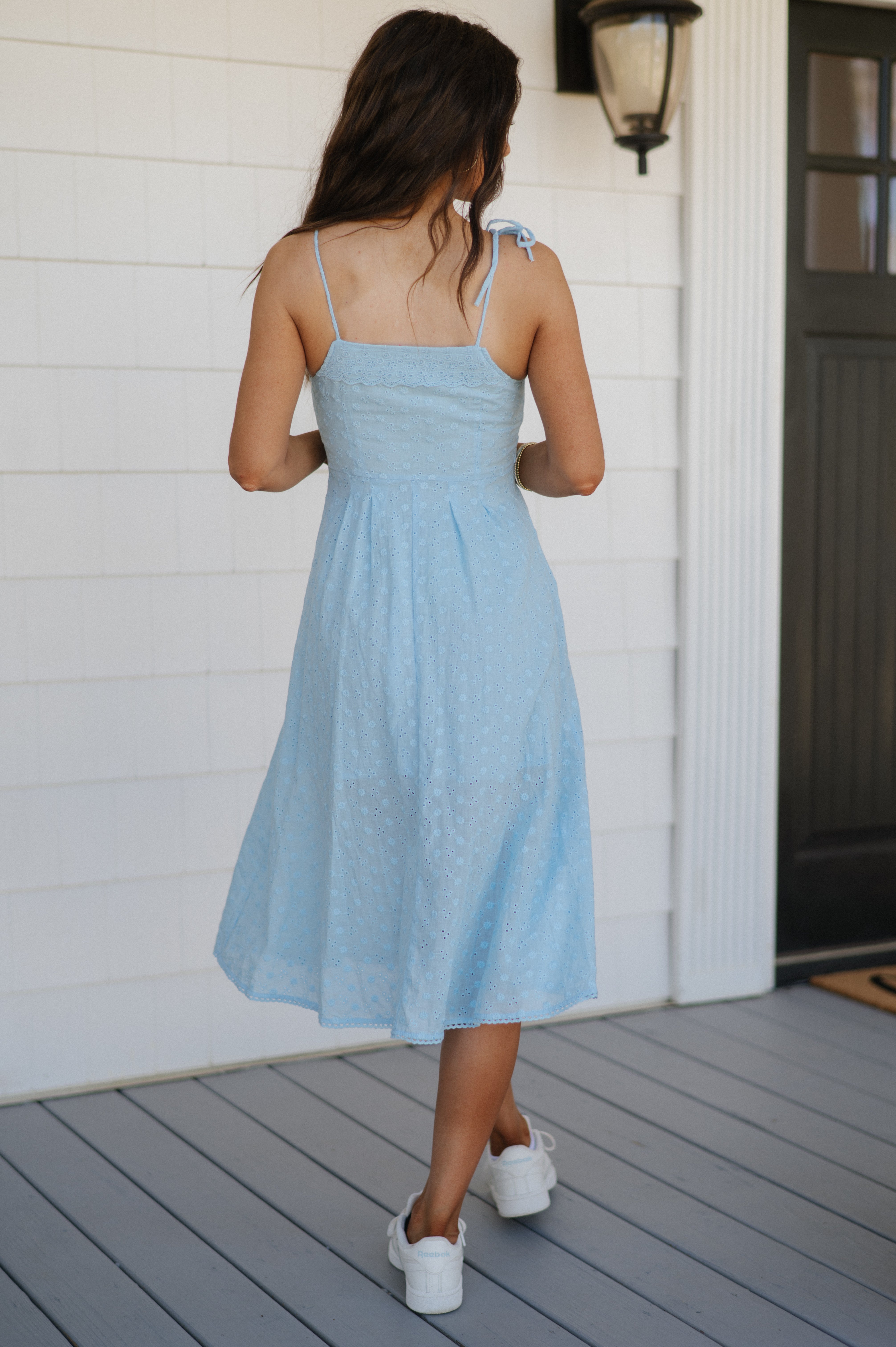 Benson Front Button Dress-Blue