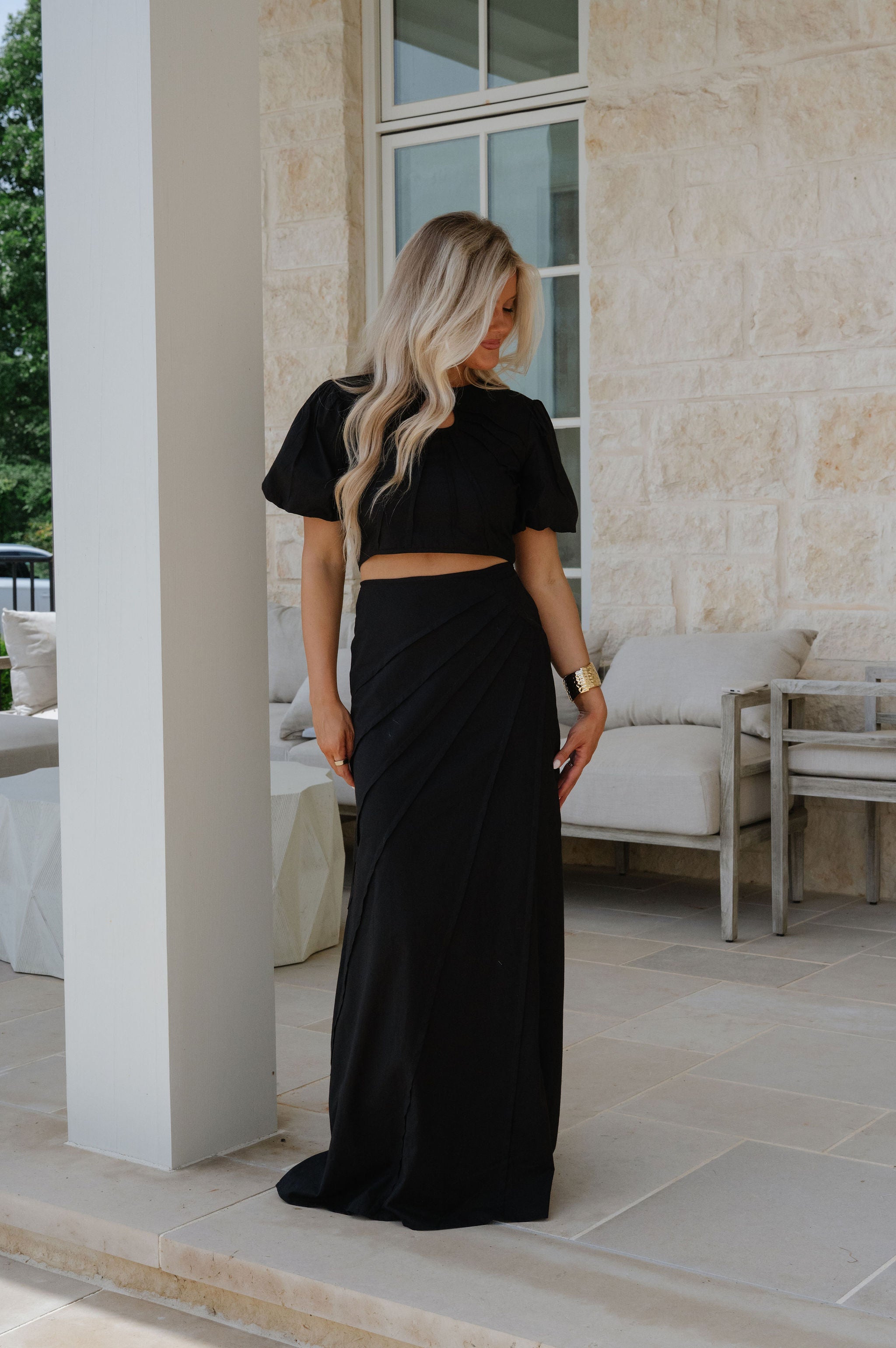 Palmer Maxi Skirt Set-Black