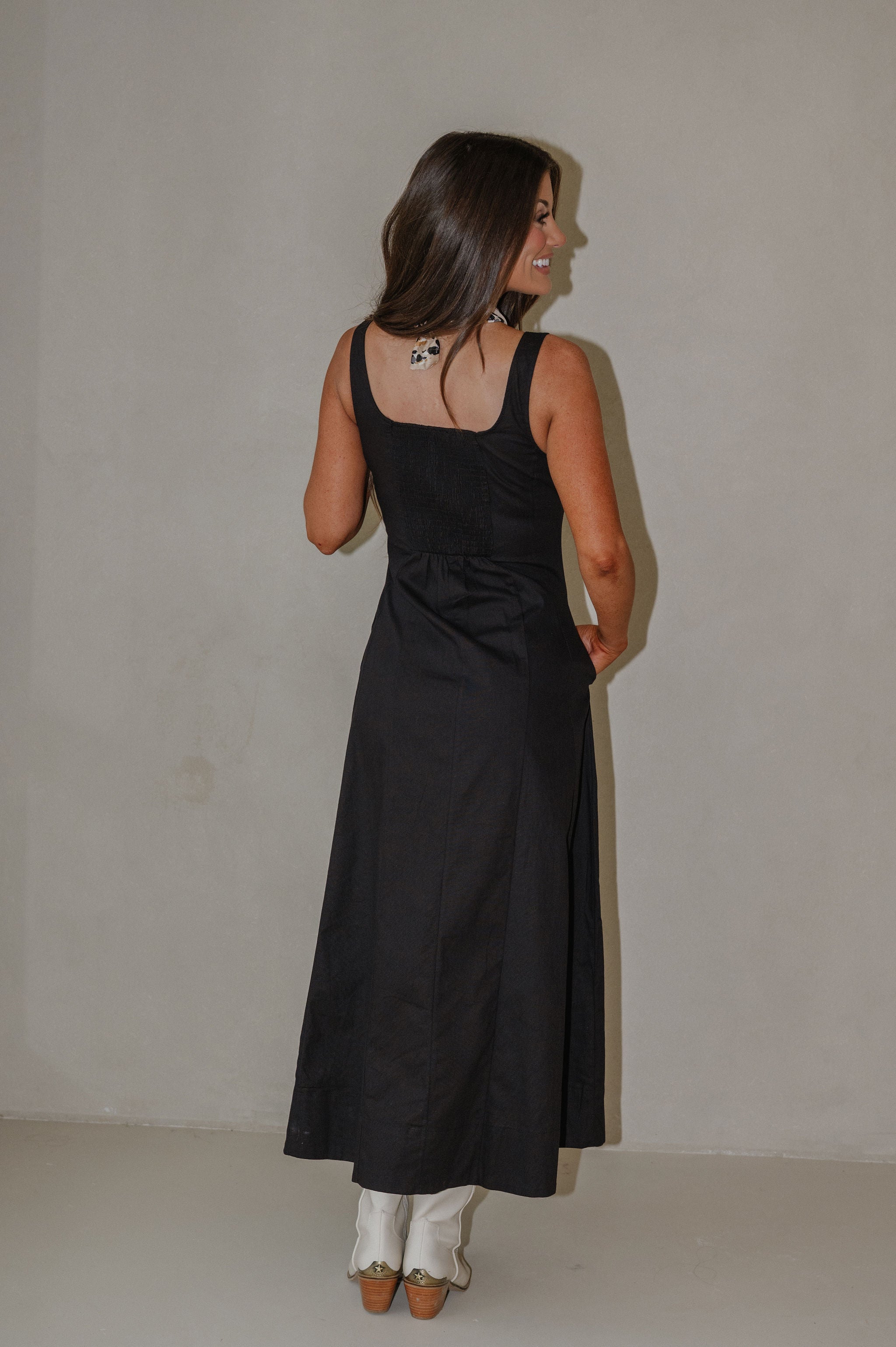 Lunden Midi Dress-Black