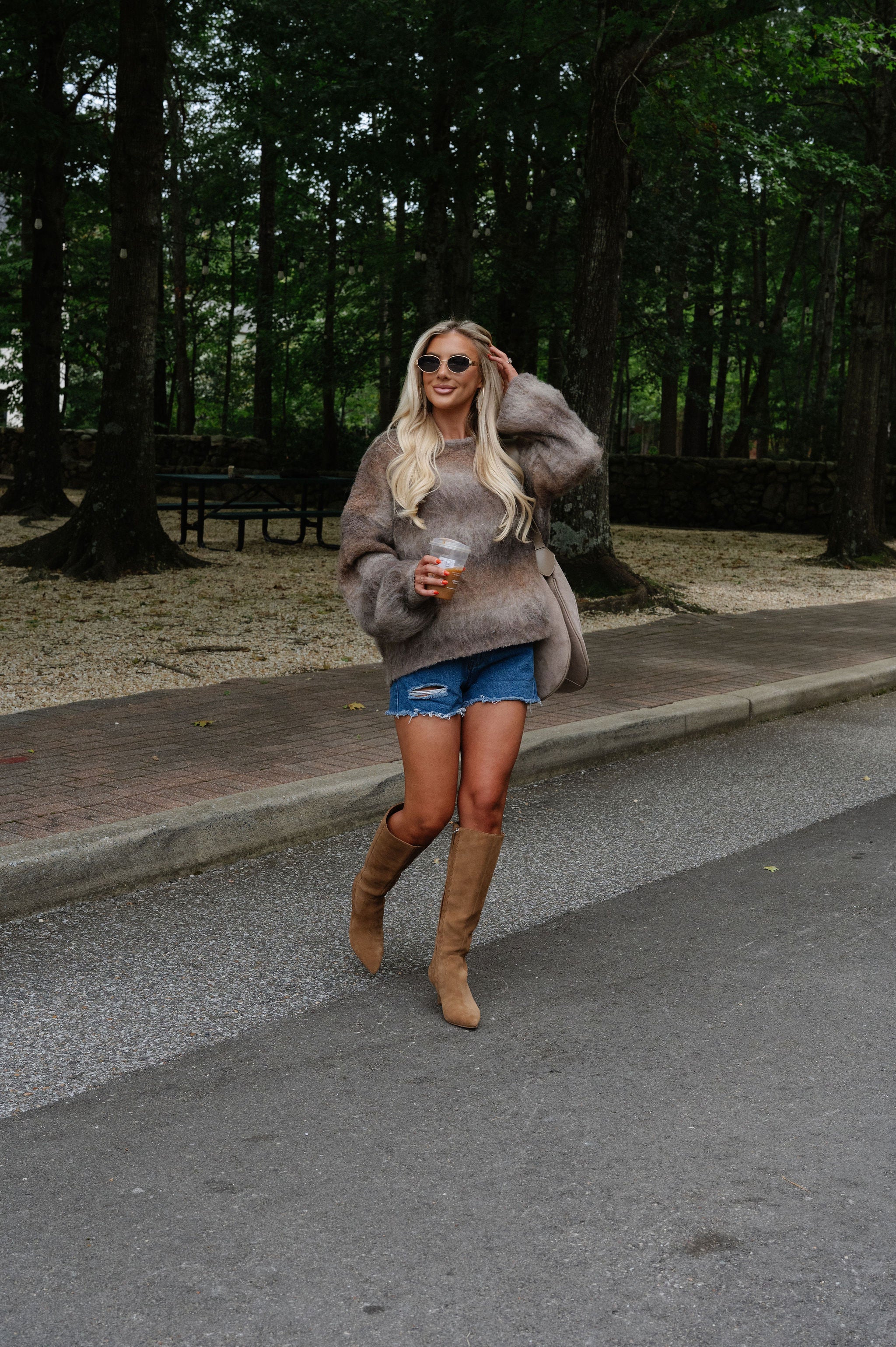 Cozy Ombre Chunky Knit Sweater-Brown/Multi