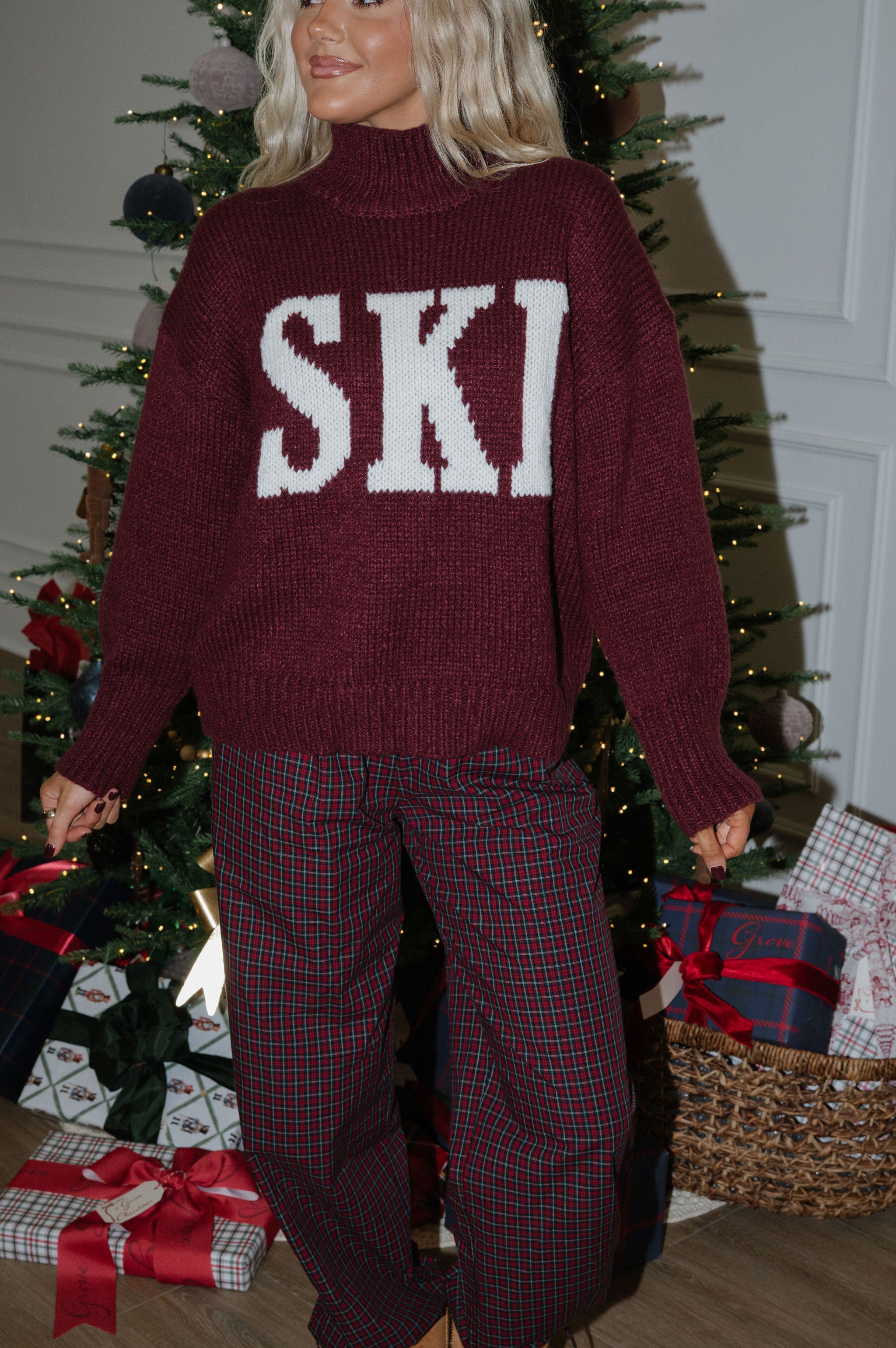Ralph Ski Sweater Top-Wine