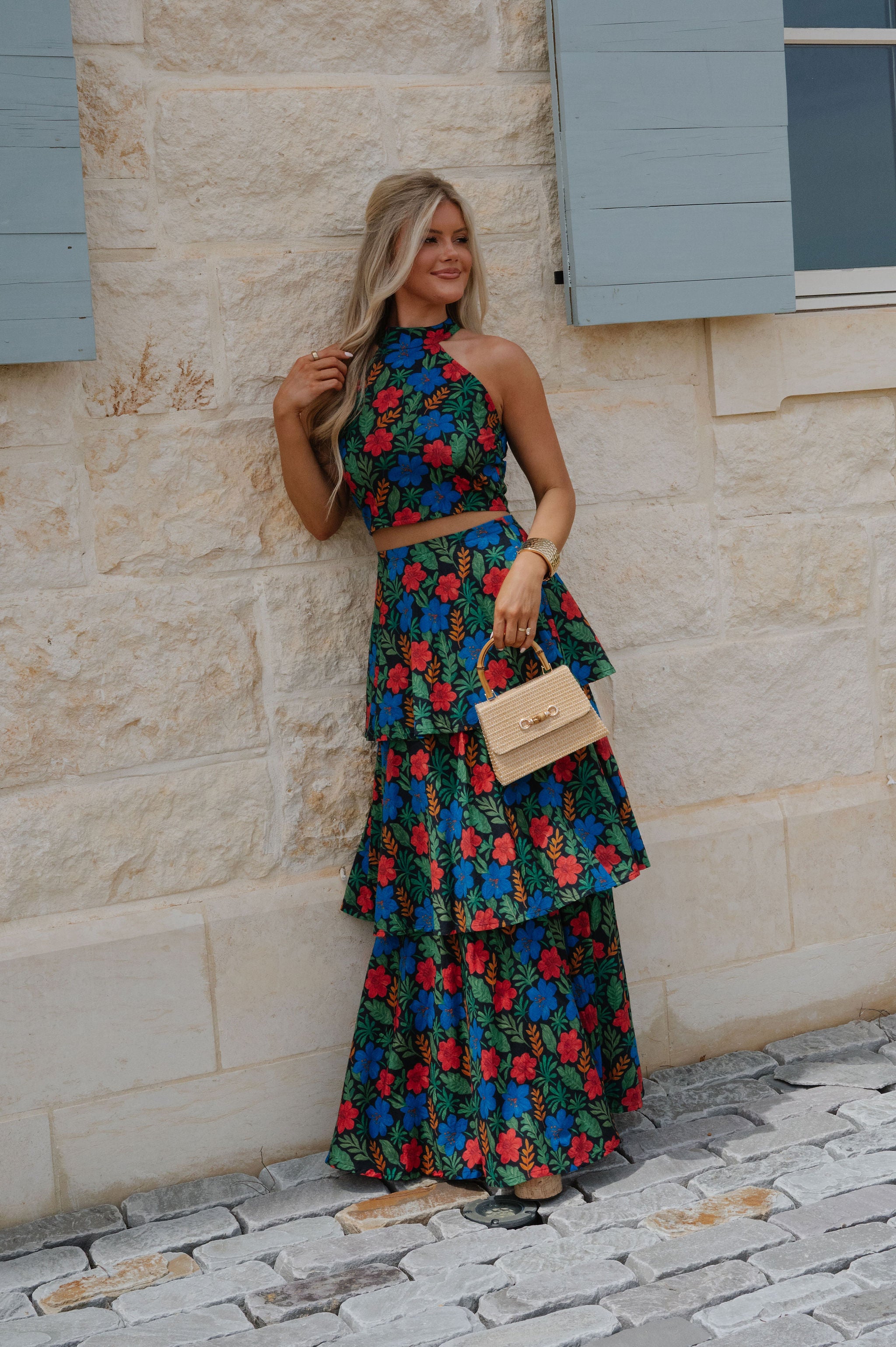 Kai Ruffle Skirt Set-Floral