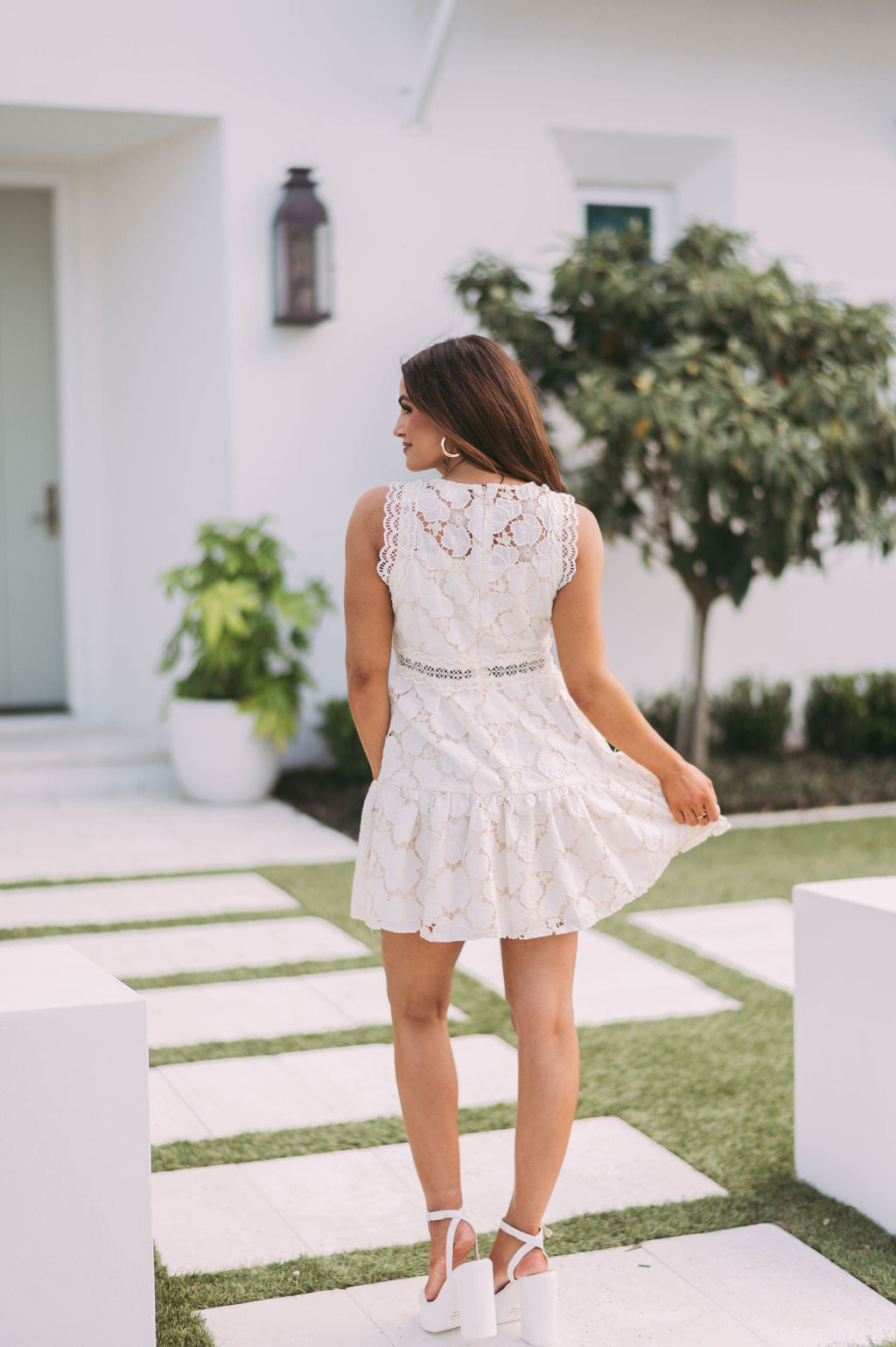 Abigail Lace Dress-Cream//DOORBUSTER