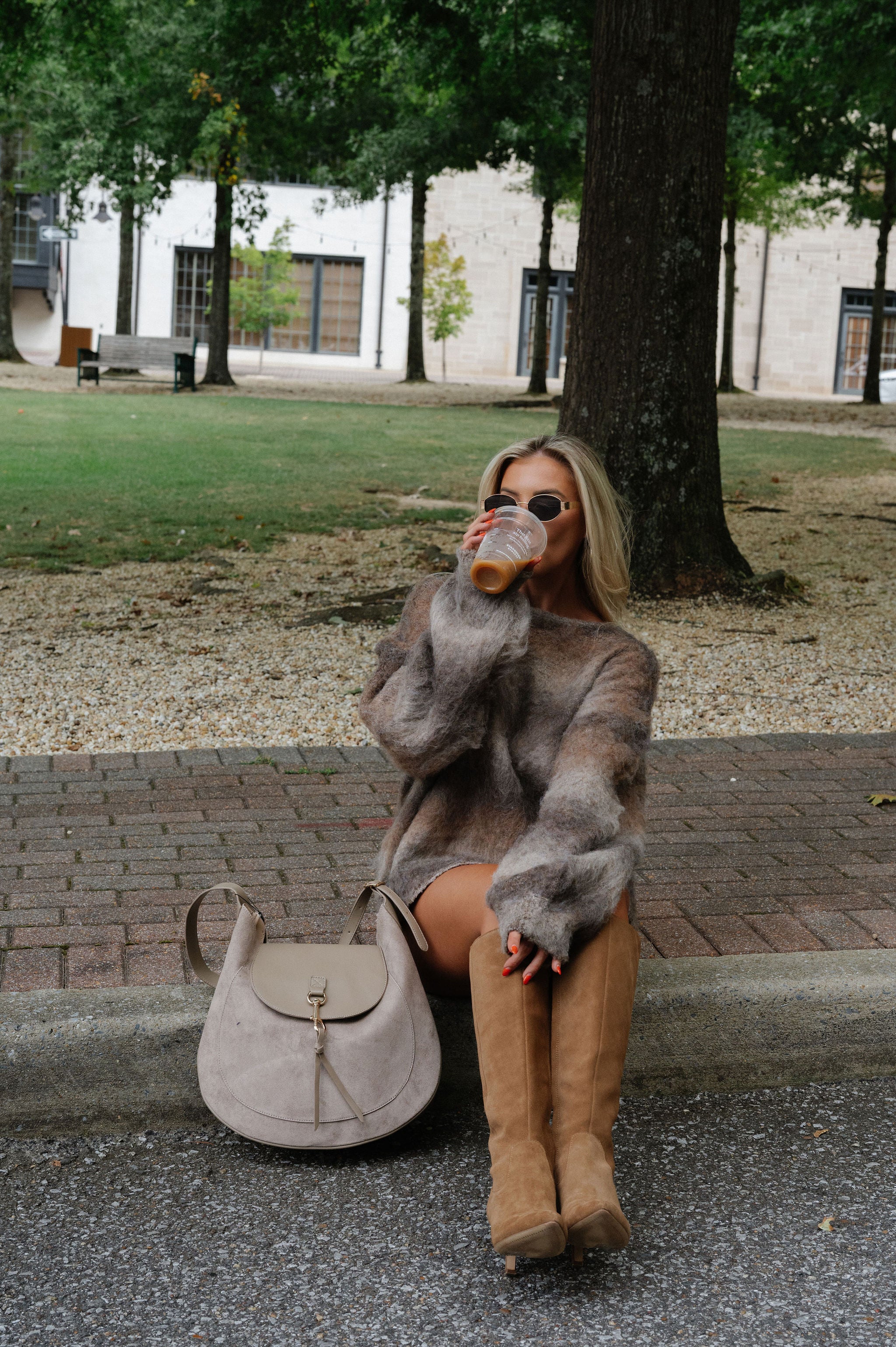 Cozy Ombre Chunky Knit Sweater-Brown/Multi