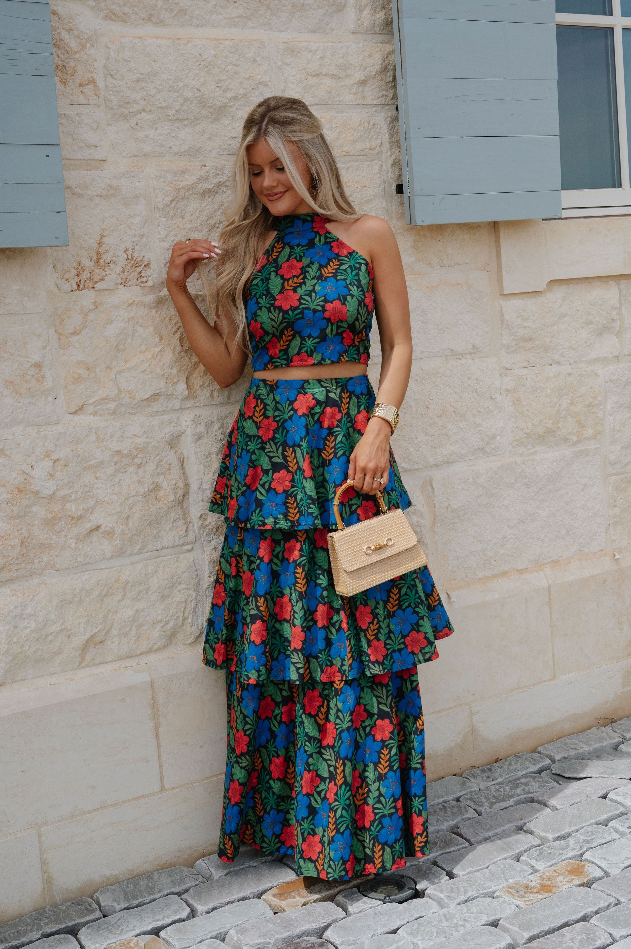 Kai Ruffle Skirt Set-Floral