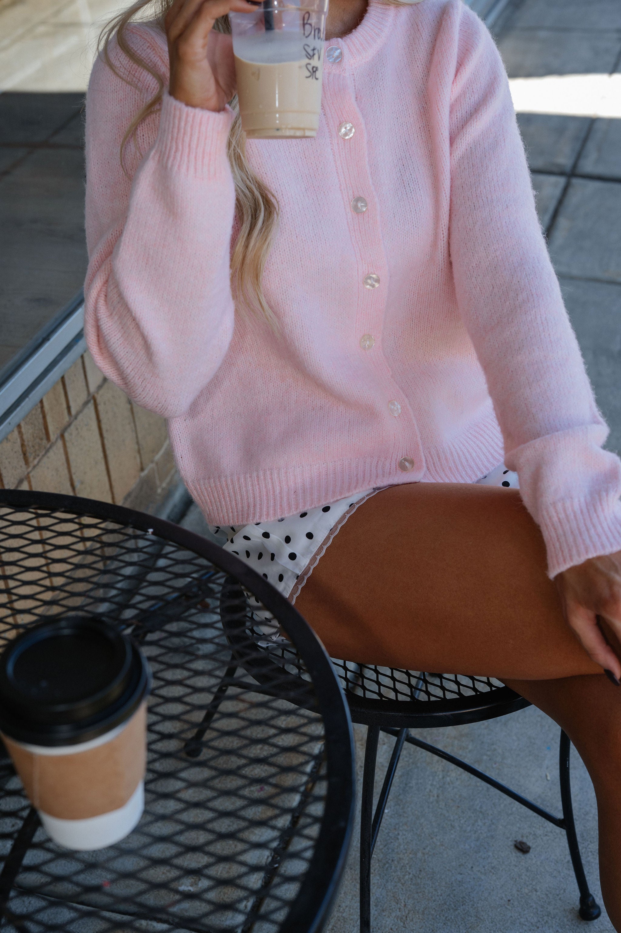 Khloe Cardigan-Baby Pink
