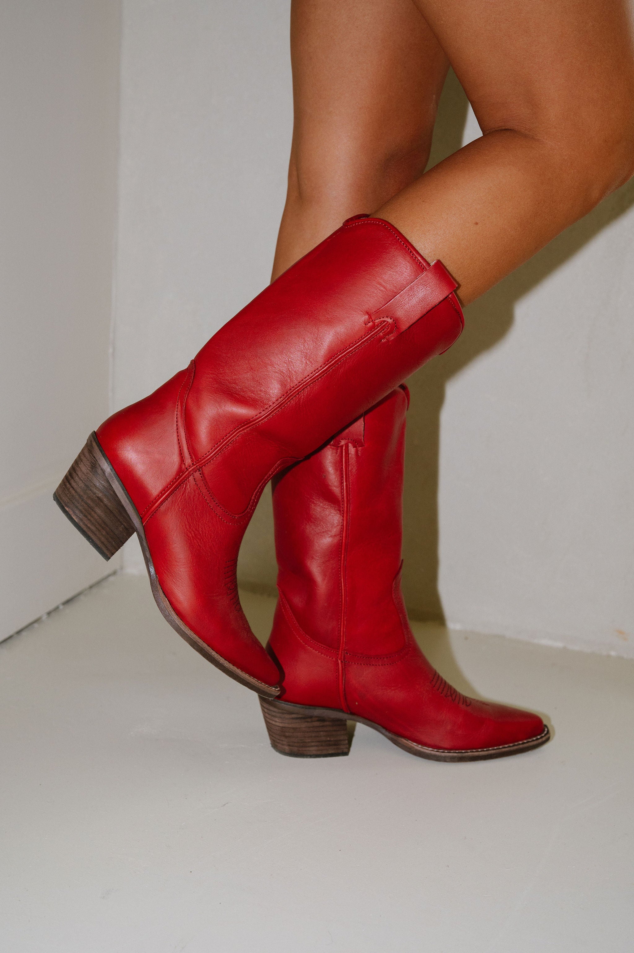 Albany Boots-Red Leather