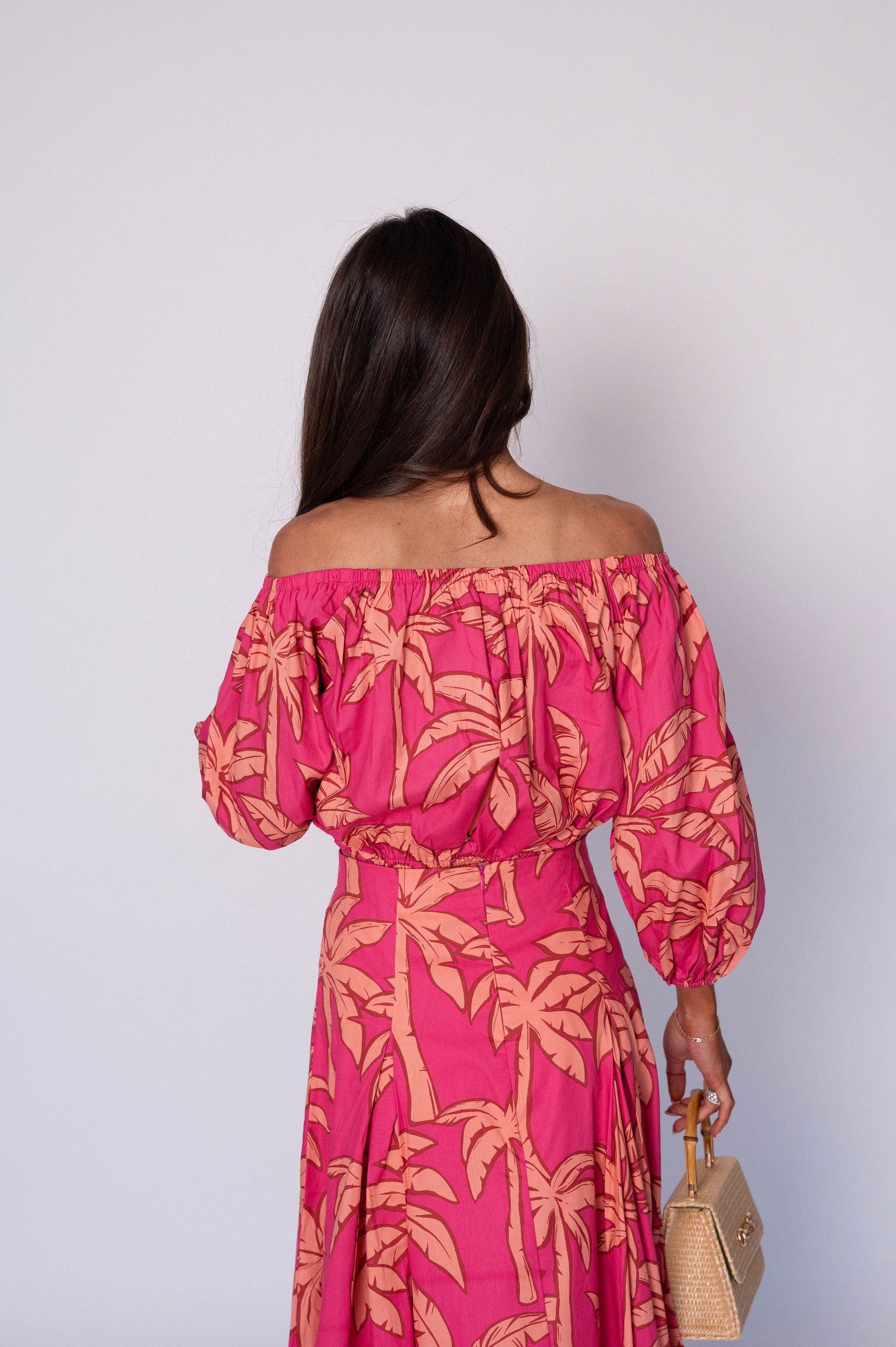 Kailani OTS Floral Skirt Set-Pink