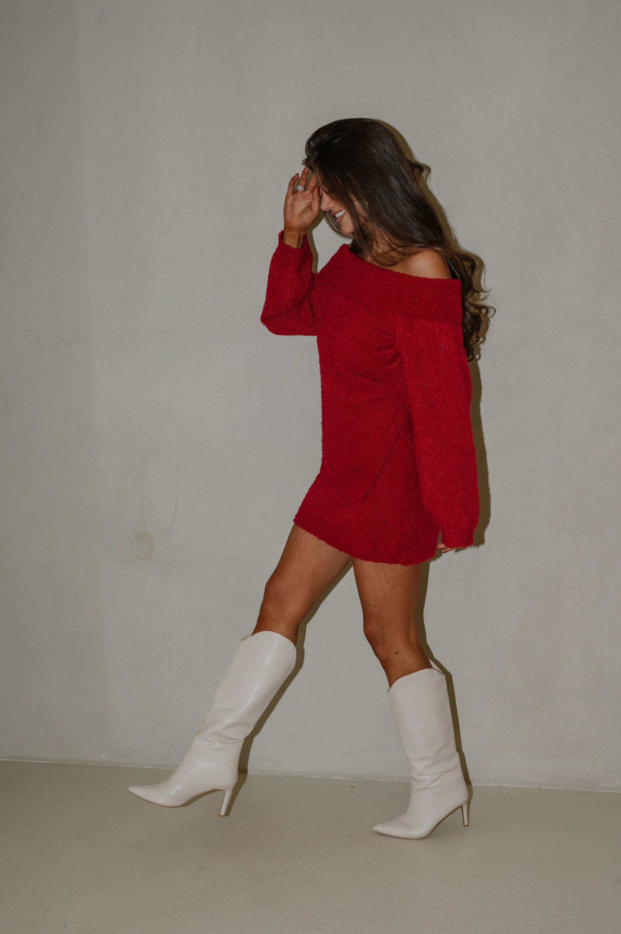 Barley Sweater Skirt Set-Ruby Red